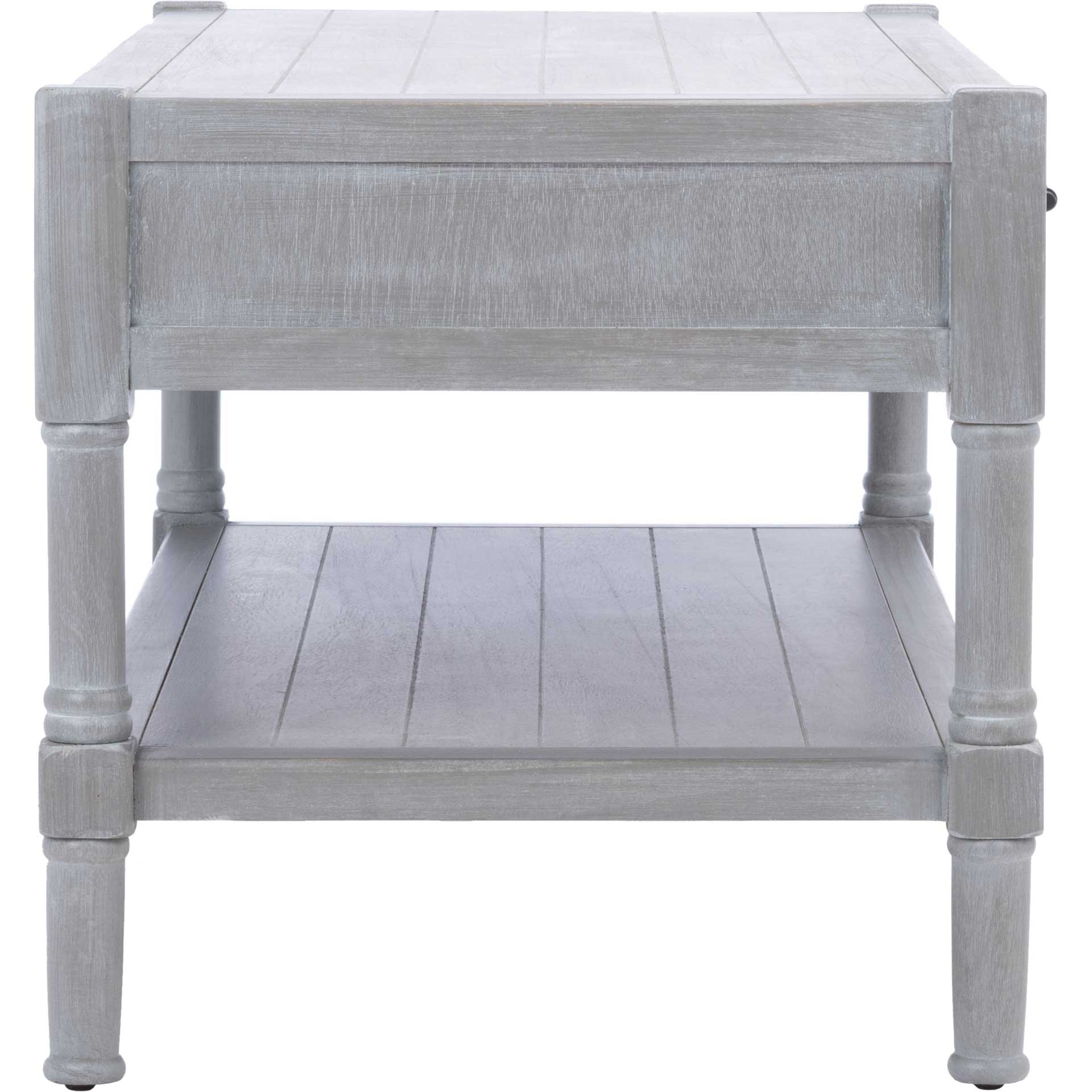 Fidelma 2 Drawer Coffee Table White Washed Gray - Image 3