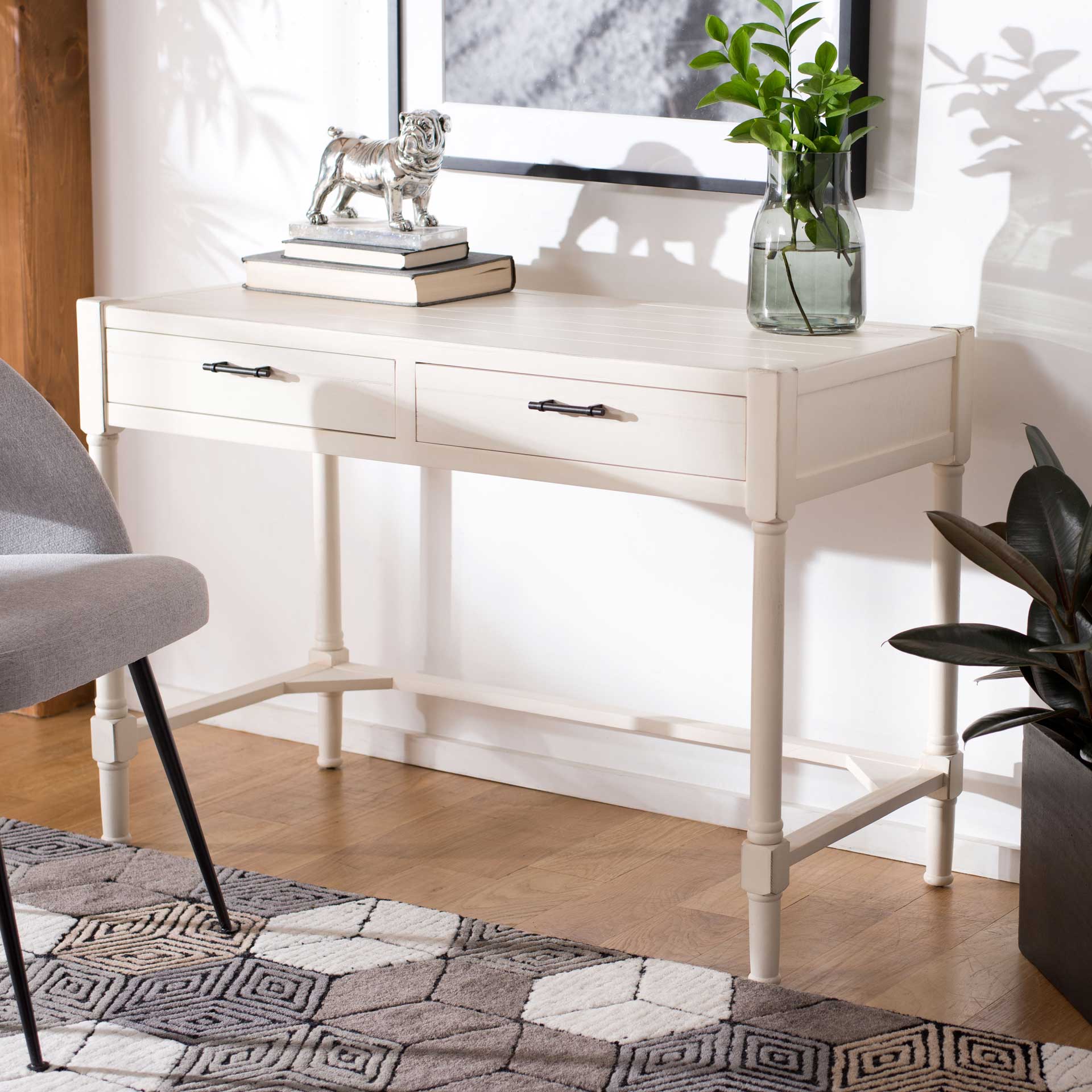 Fidelma Writing Desk Distressed White - Image 8
