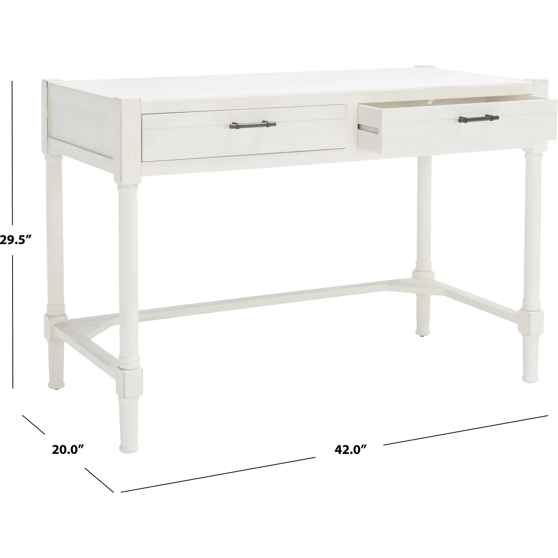 Fidelma Writing Desk Distressed White - Image 9
