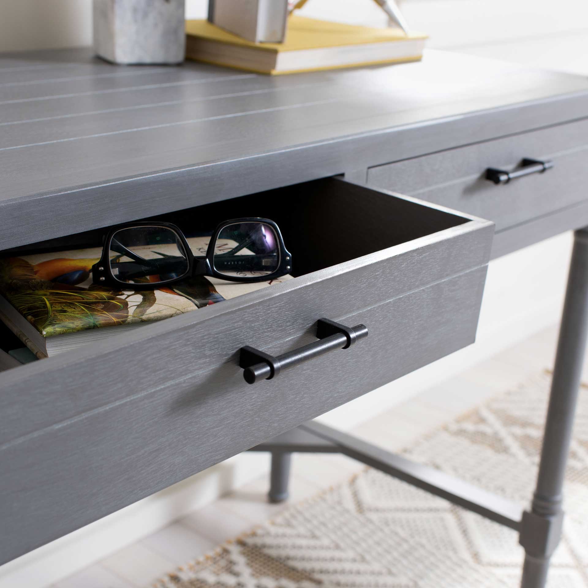 Fidelma Writing Desk White Washed Gray - Image 7