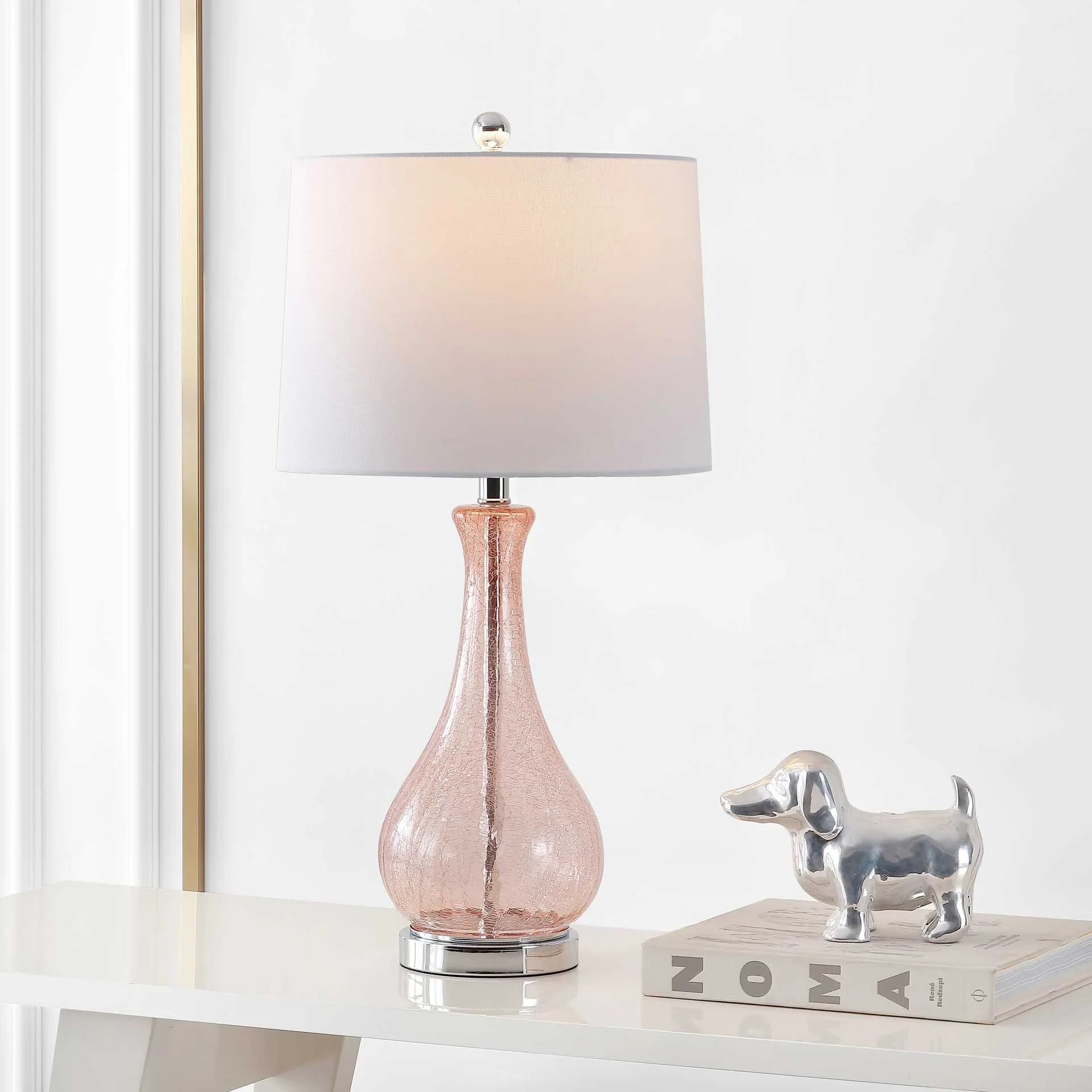 Finesse Table Lamp Light Blush Crackle - Image 4