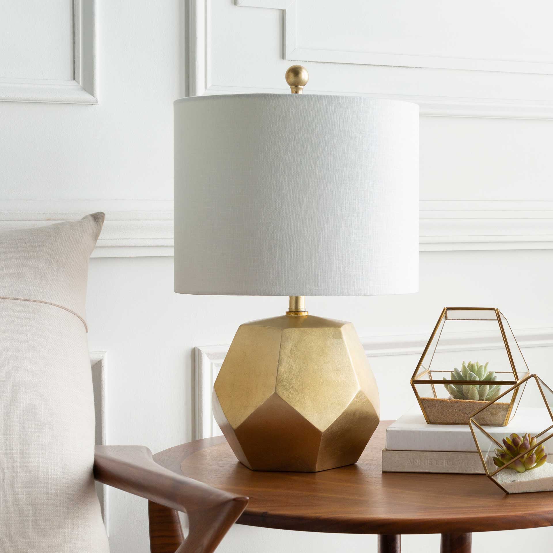 Finley Table Lamp White/Gold - Image 7