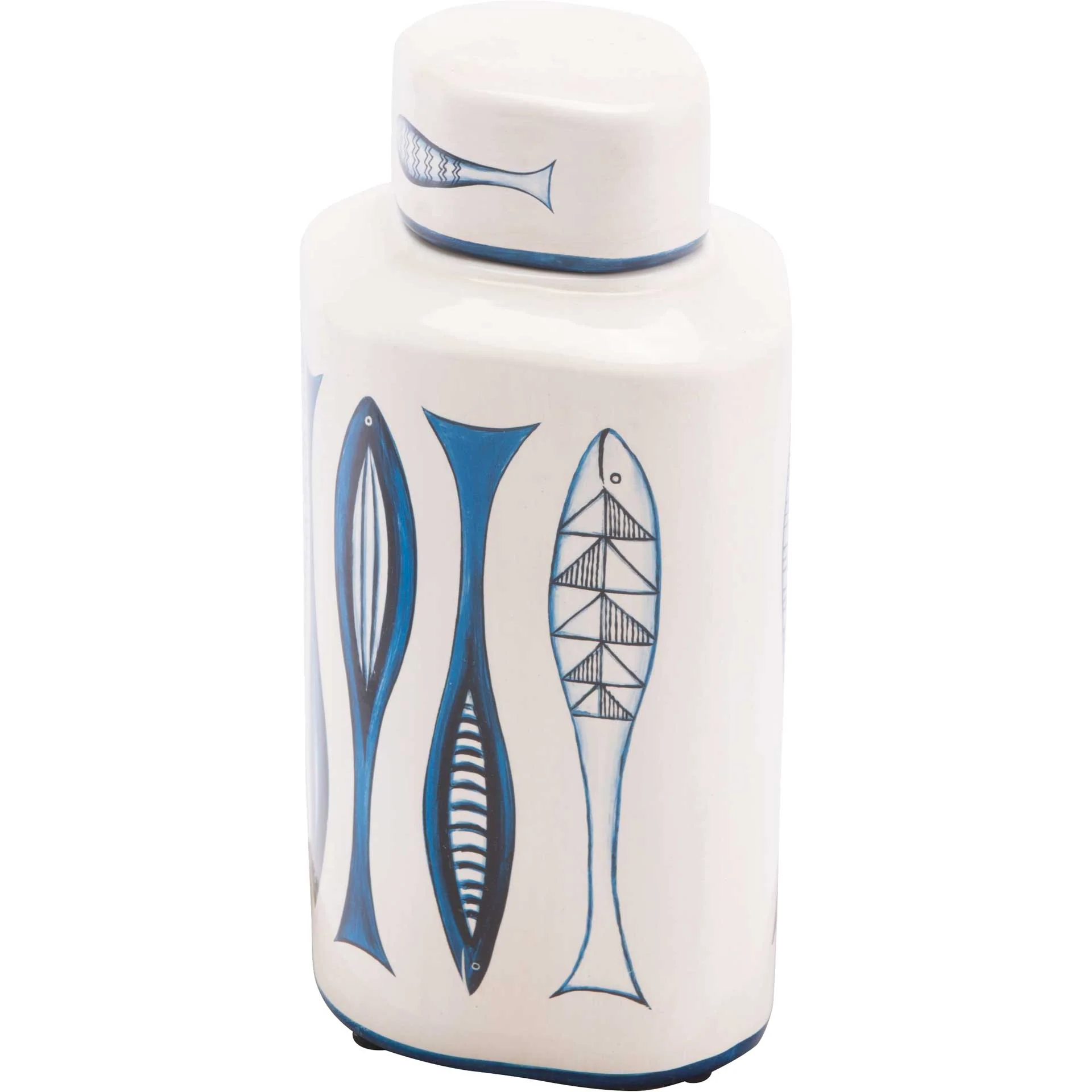 Fish Temple Jar White/Blue - Image 2