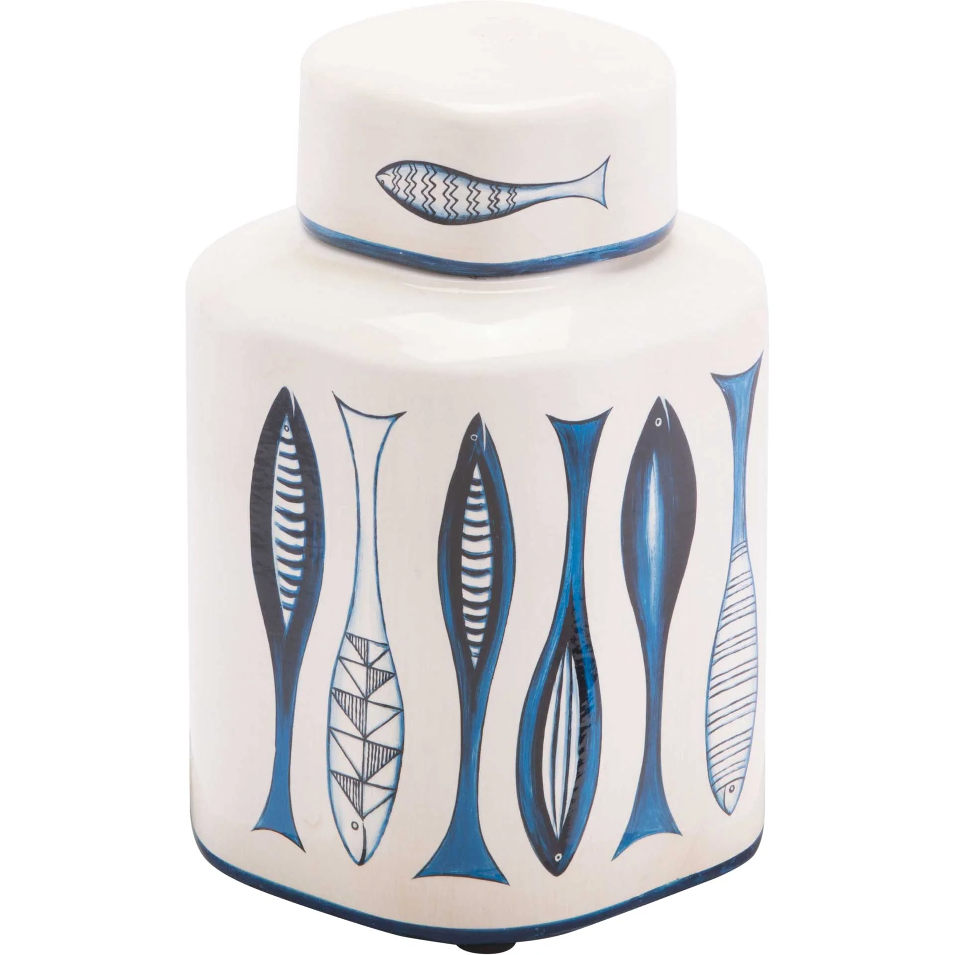 Fish Temple Jar White/Blue - Image 3