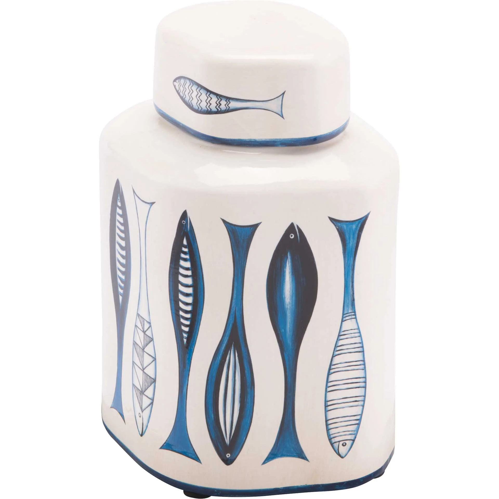 Fish Temple Jar White/Blue - Image 4