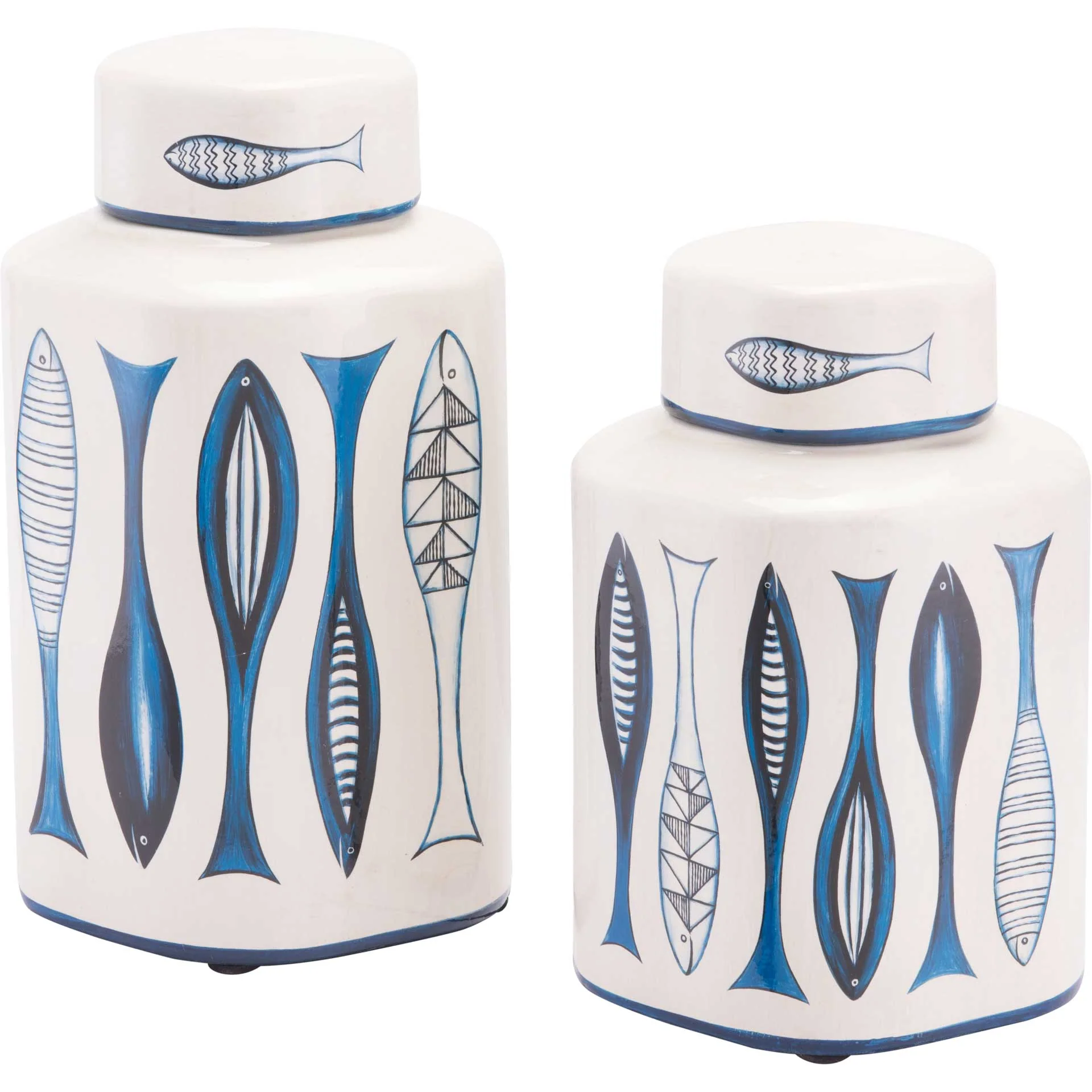 Fish Temple Jar White/Blue - Image 5