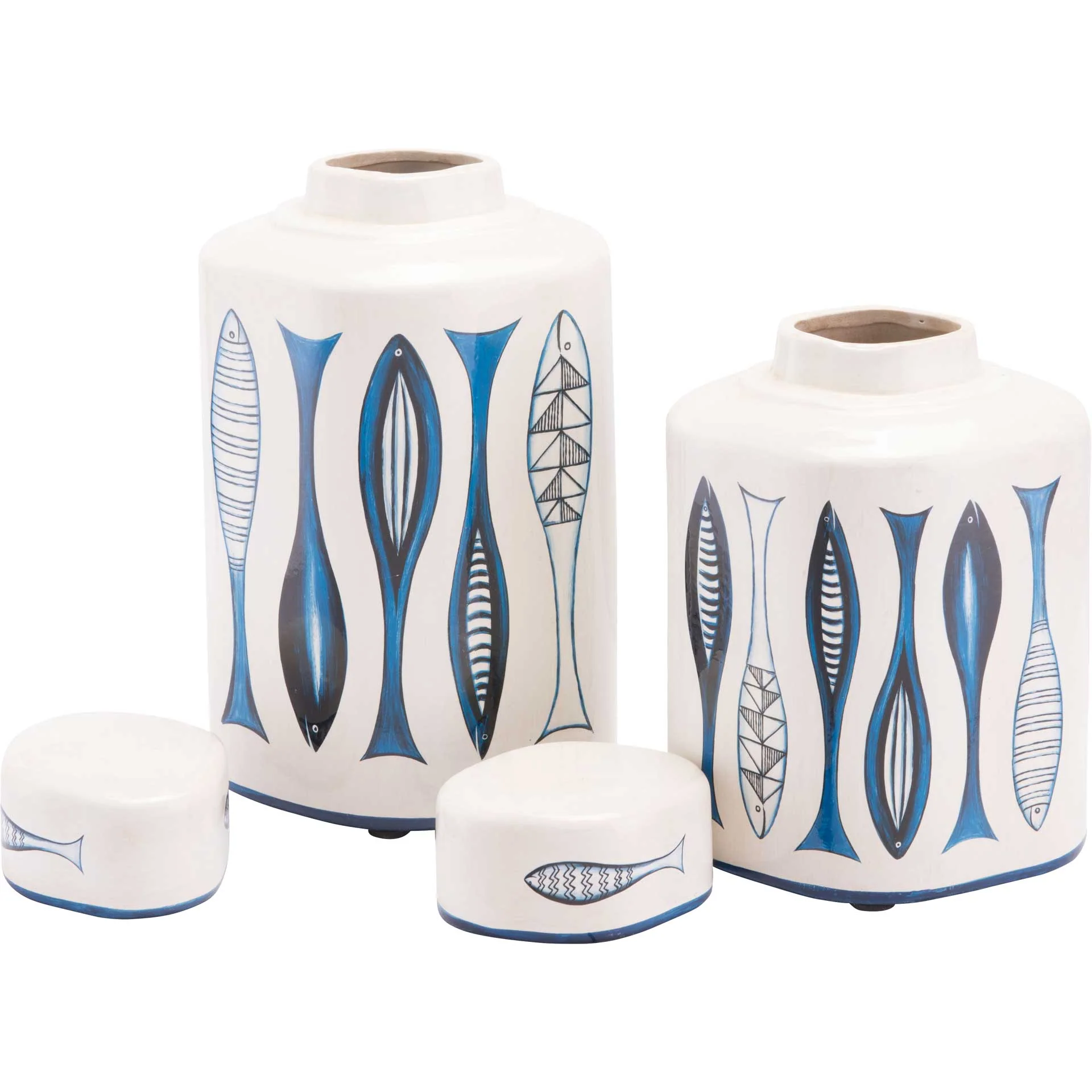Fish Temple Jar White/Blue - Image 6