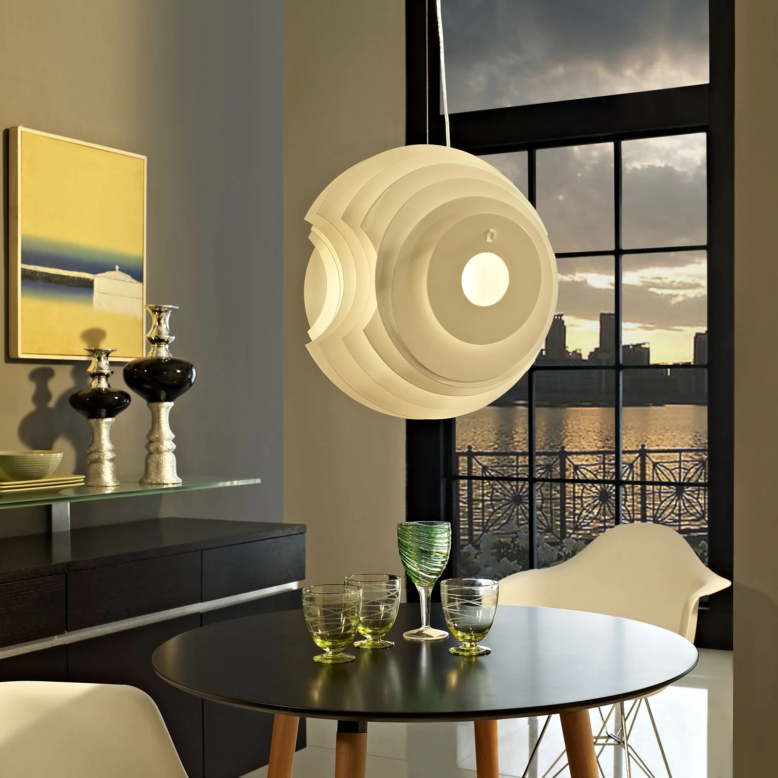 Fishes Aluminum Pendant Light White - Image 4