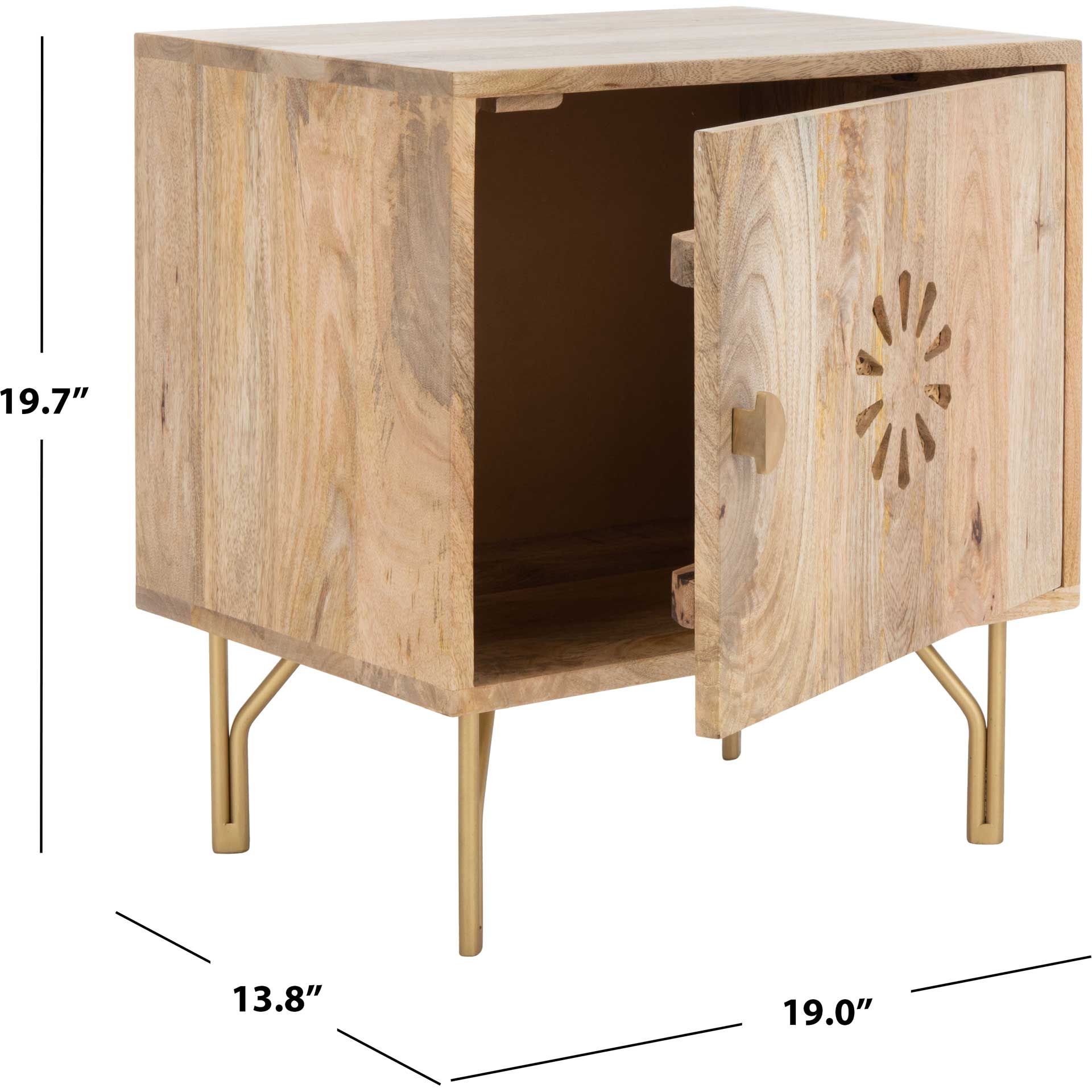 Flannery Nightstand Natural/Brass - Image 11