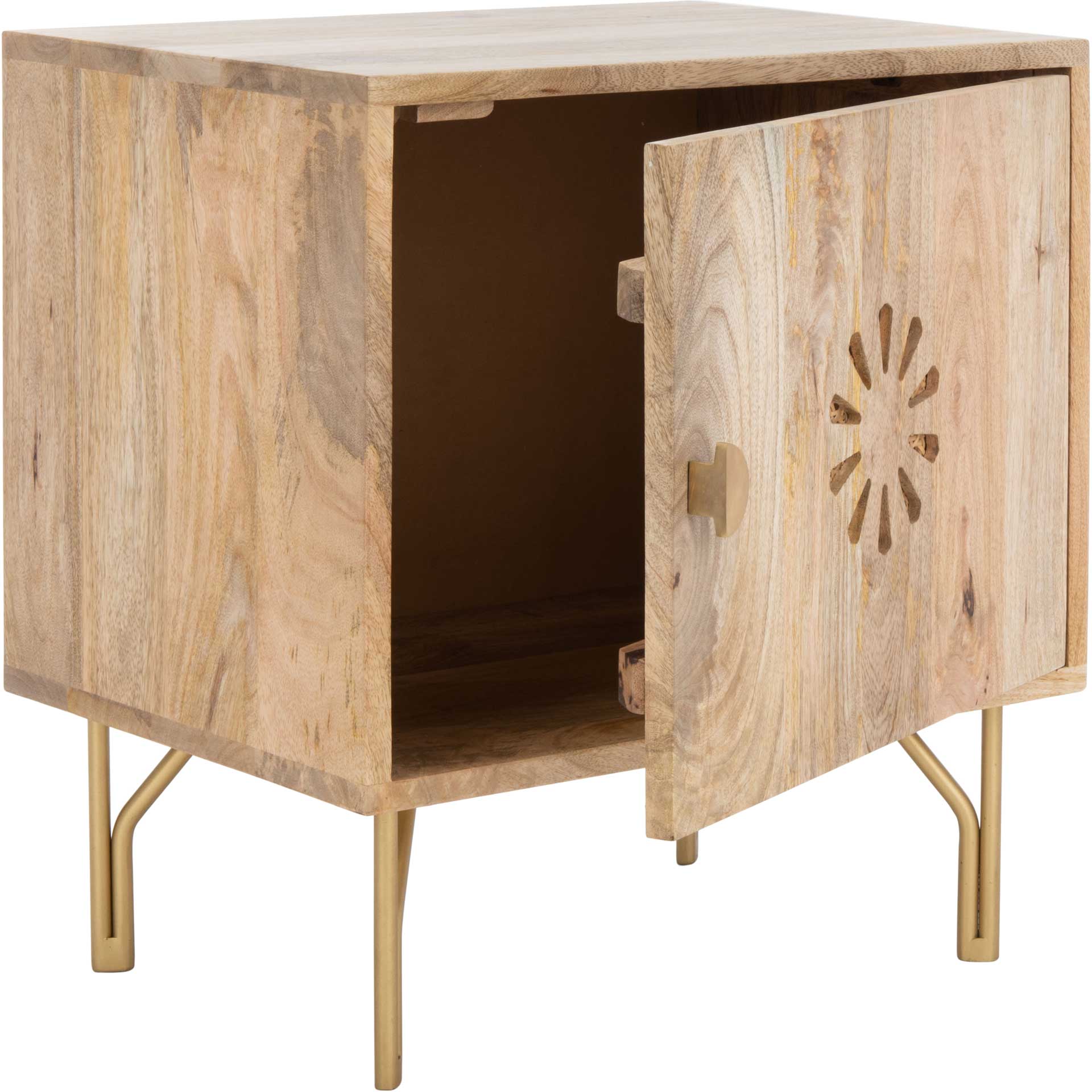 Flannery Nightstand Natural/Brass - Image 2