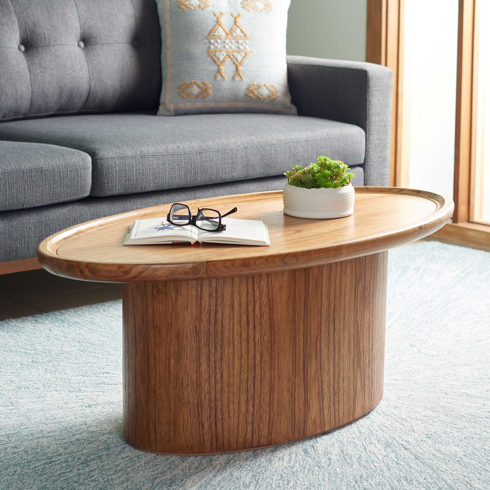 Fletcher Oval Coffee Table Natural - Image 5