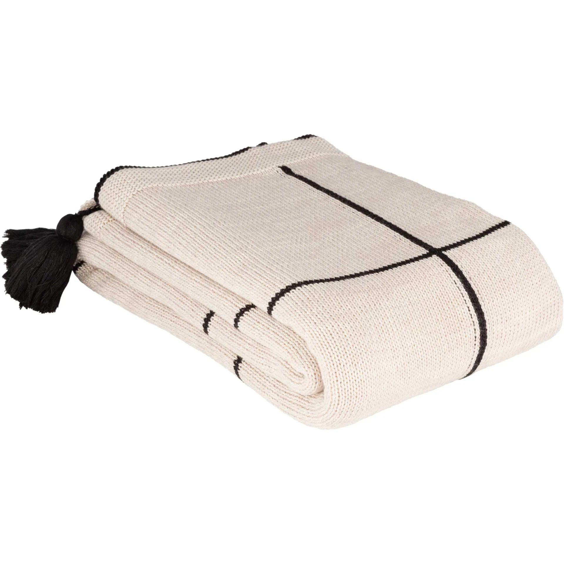 Fletcher Throw Beige/Black - Image 3