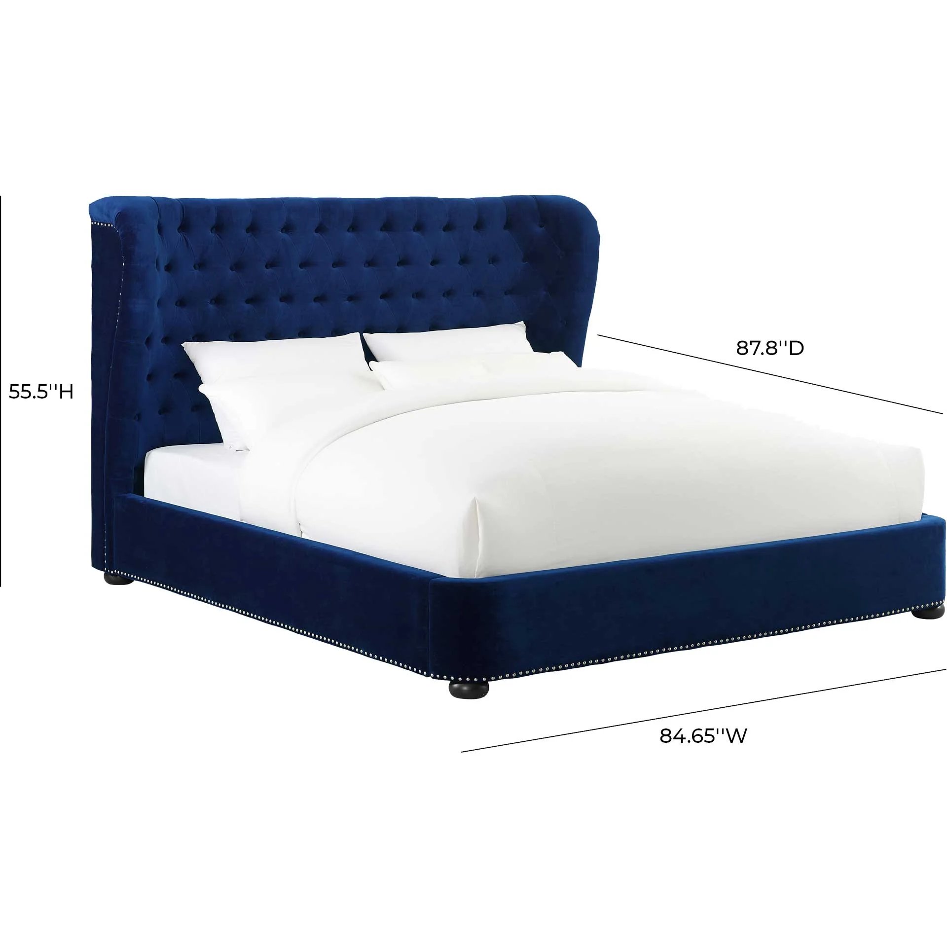 Fletcher Velvet Bed Blue - Image 8