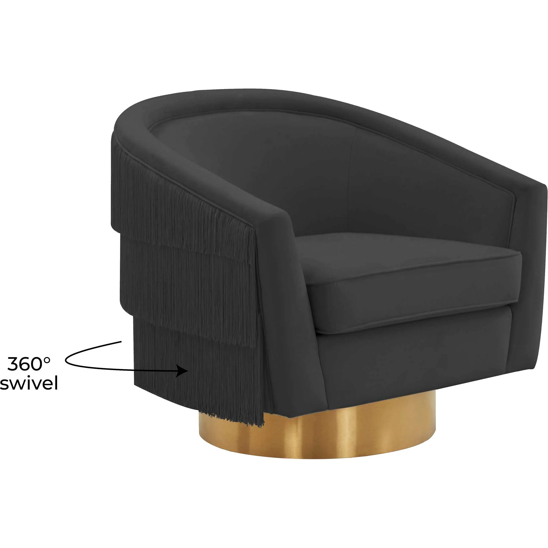 Fleur Swivel Chair Black - Image 5