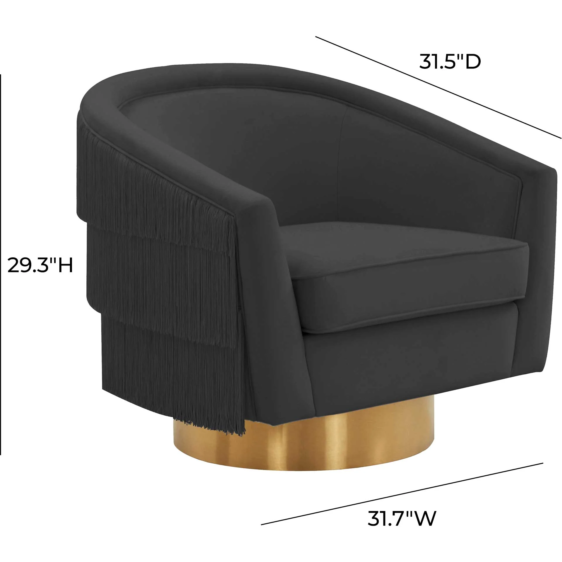 Fleur Swivel Chair Black - Image 6