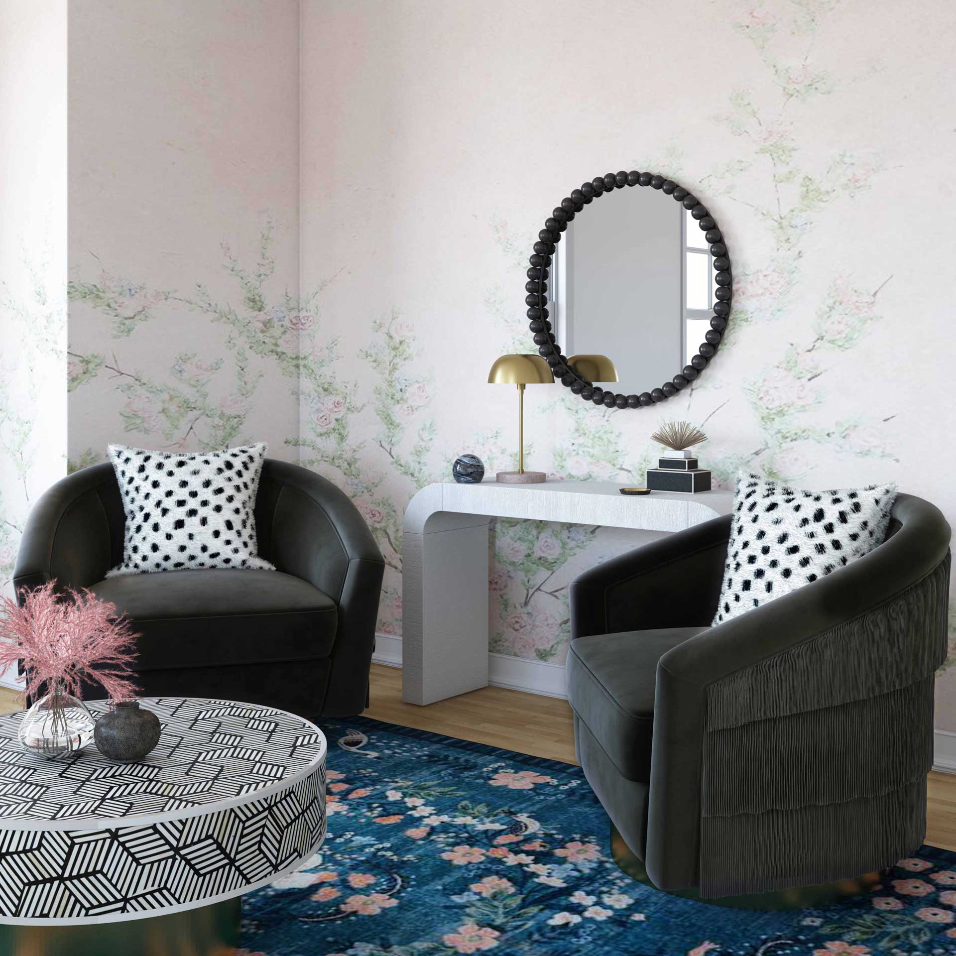 Fleur Swivel Chair Black - Image 7