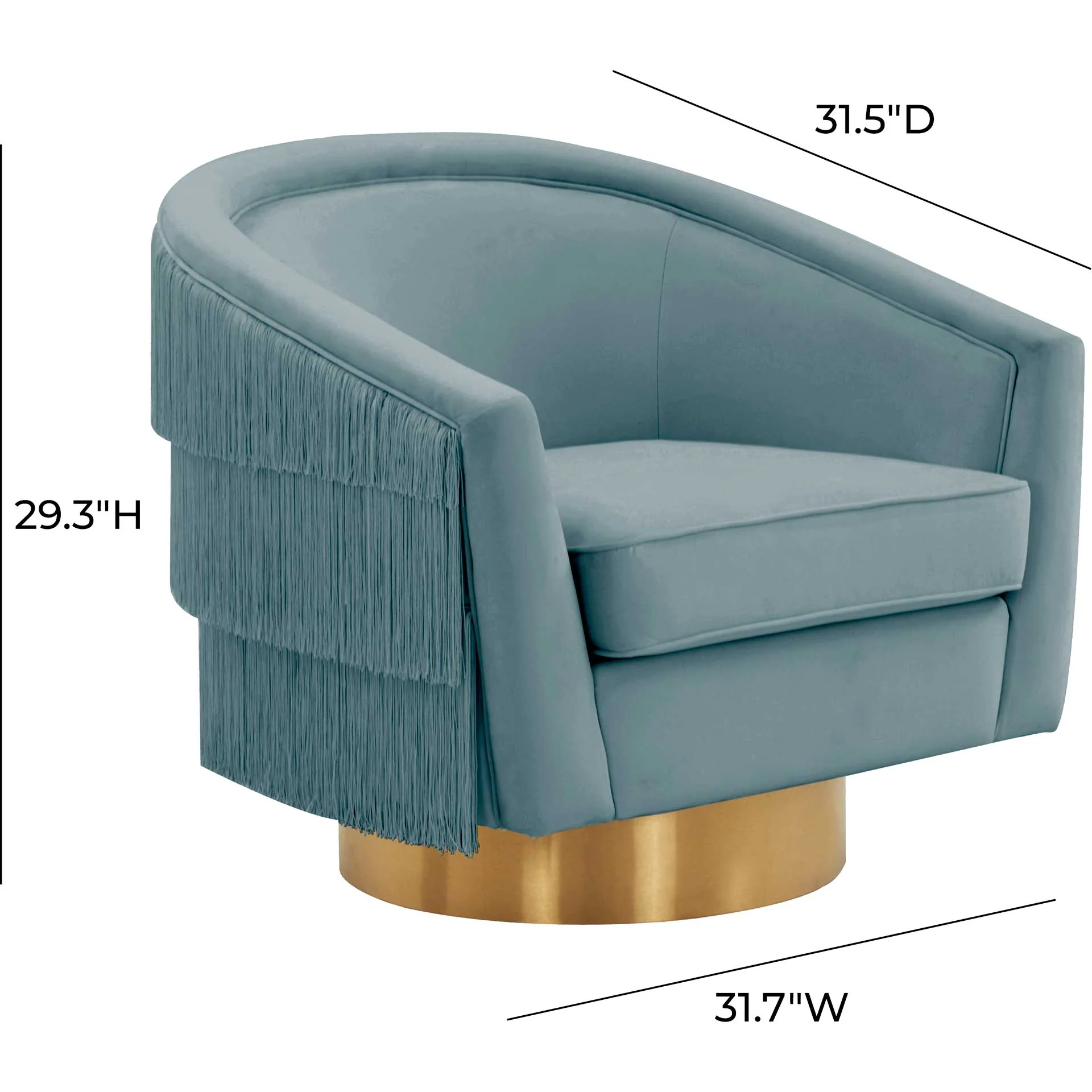 Fleur Swivel Chair Bluestone - Image 6