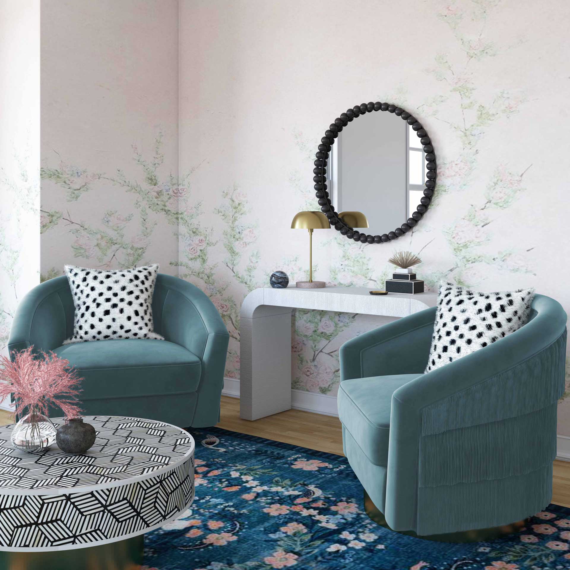 Fleur Swivel Chair Bluestone - Image 7