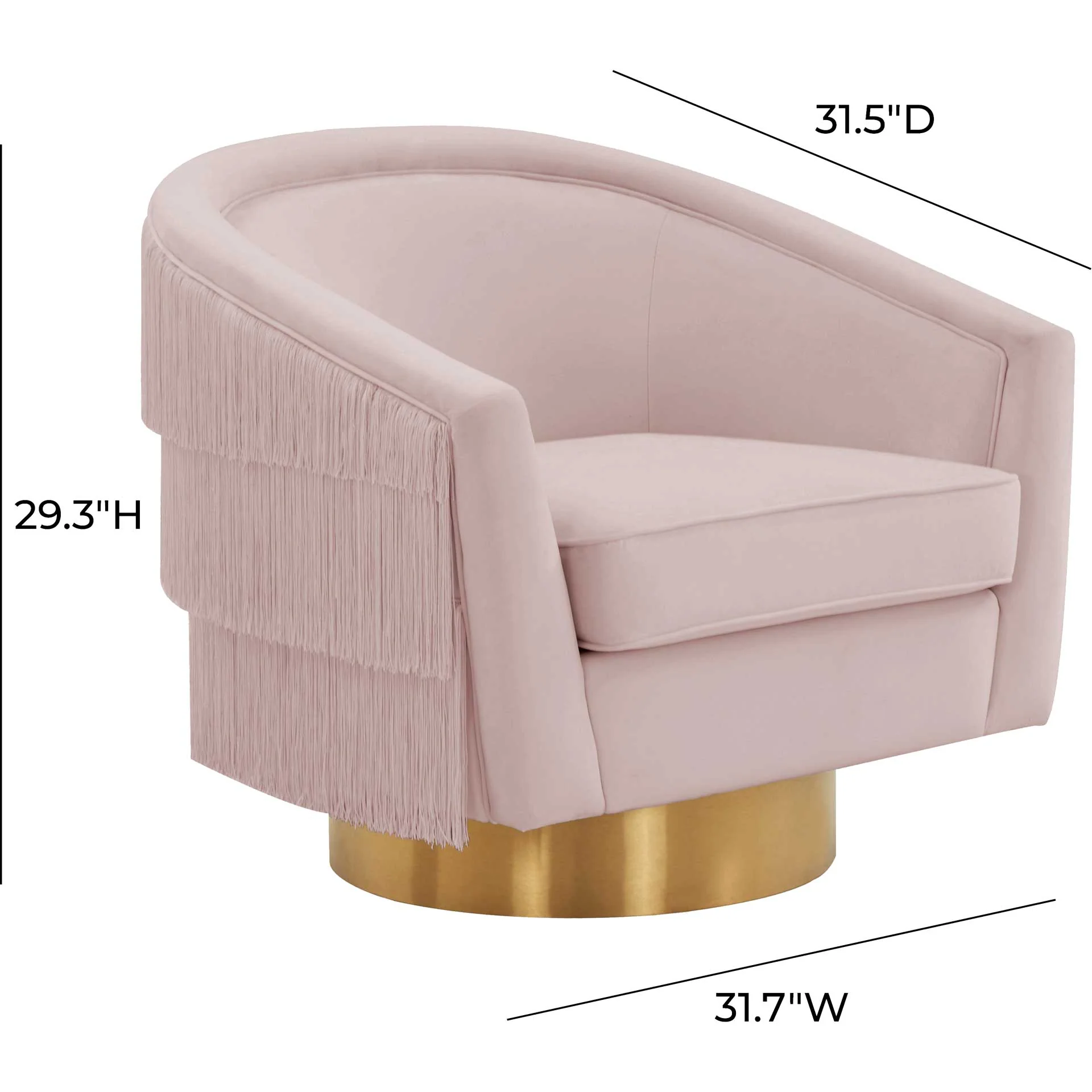 Fleur Swivel Chair Blush - Image 6