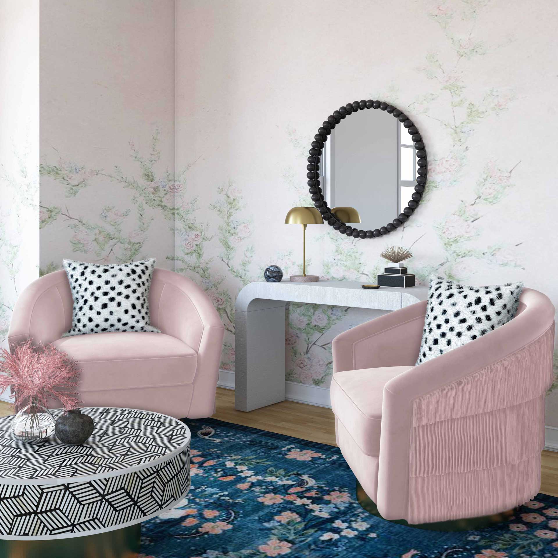 Fleur Swivel Chair Blush - Image 7