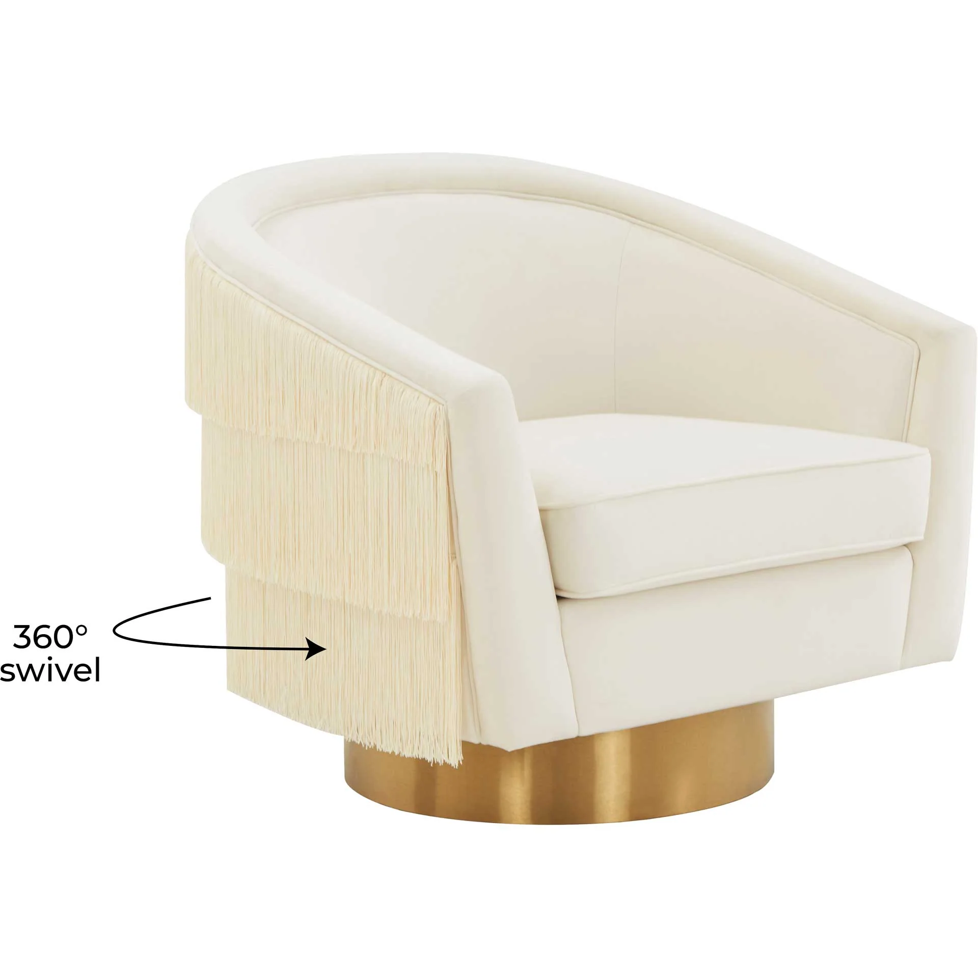 Fleur Swivel Chair Cream - Image 5