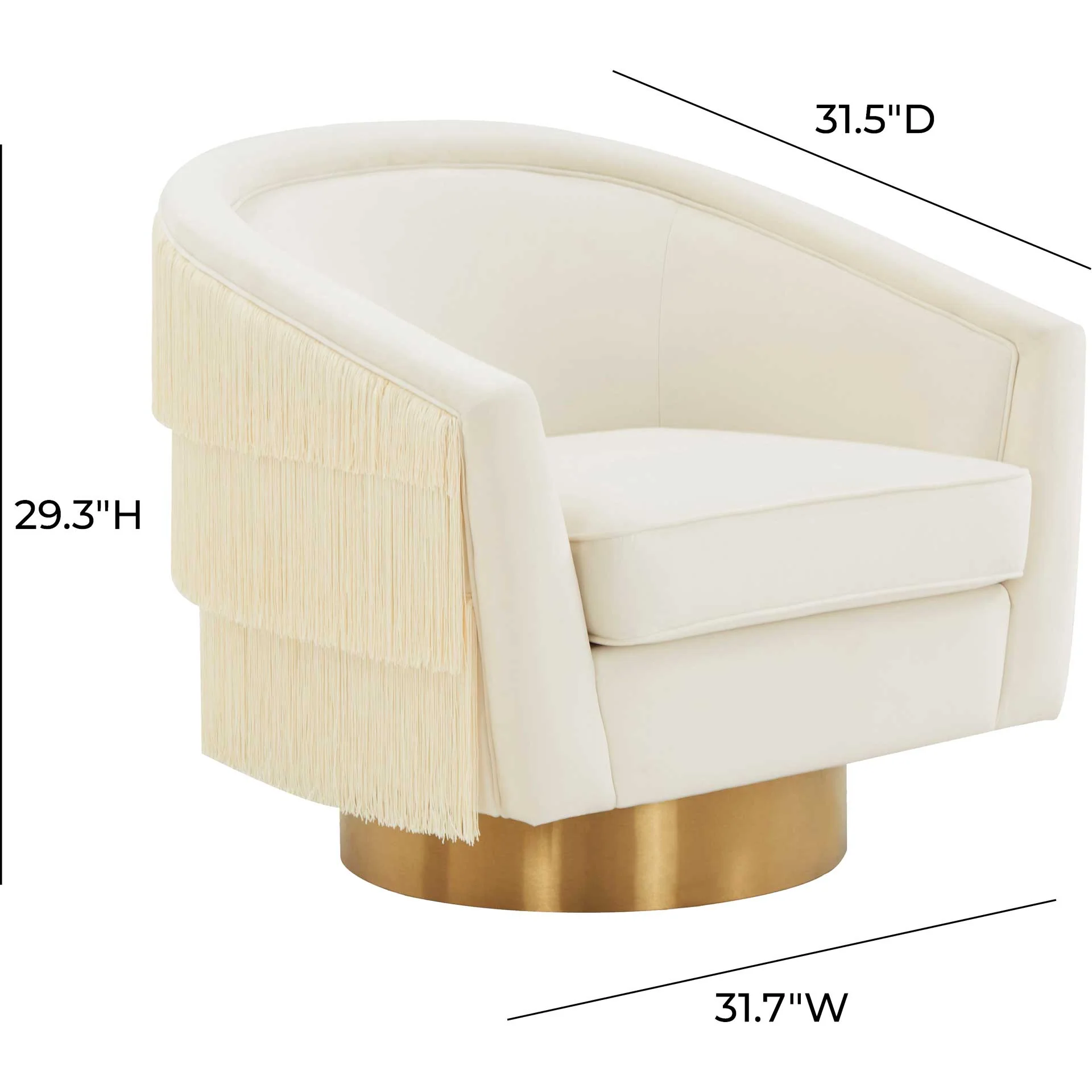 Fleur Swivel Chair Cream - Image 6