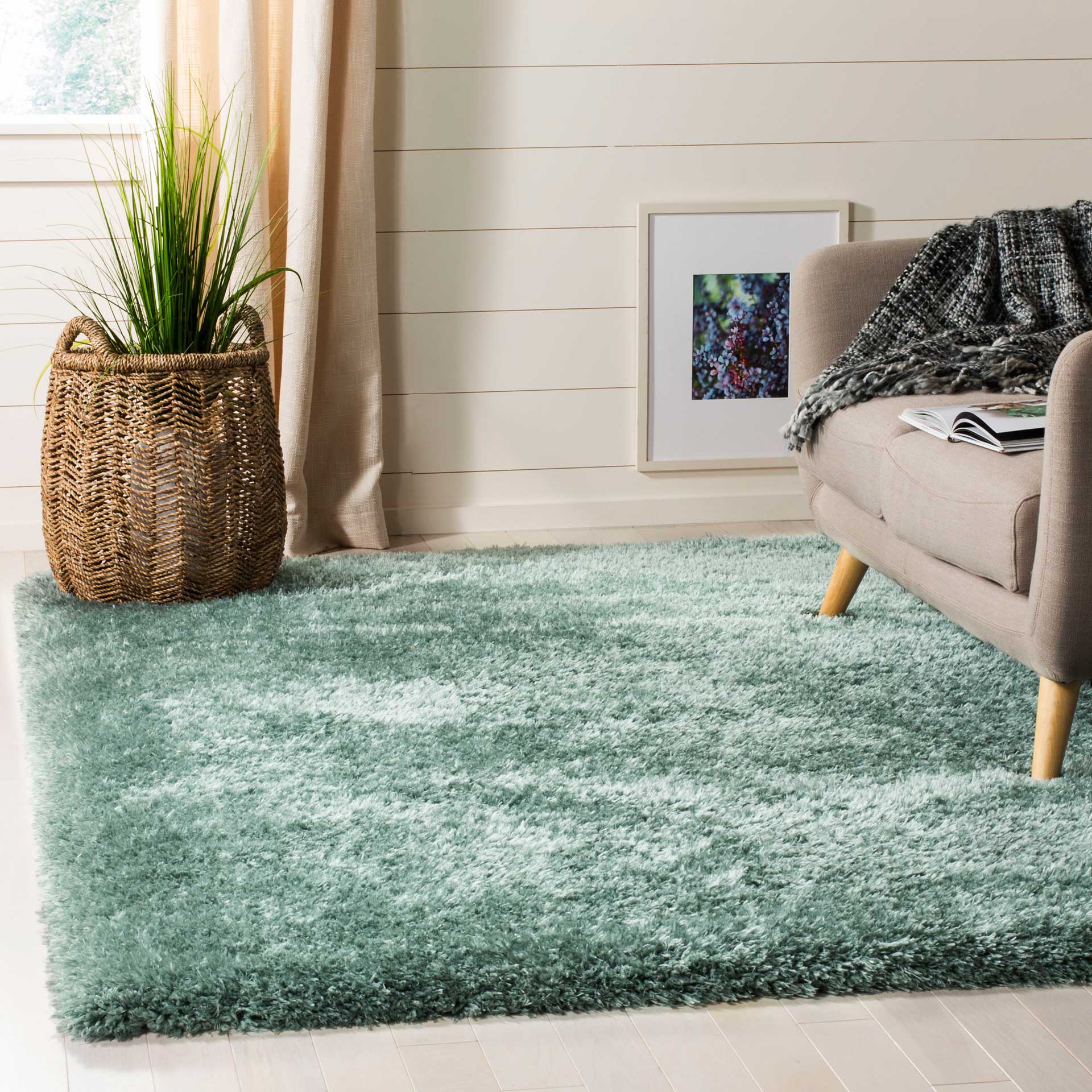 Flokati Shag Blue Area Rug - Image 5