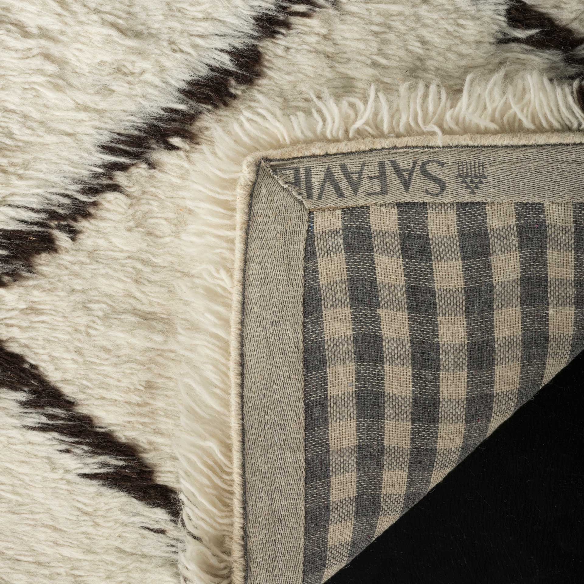 Flokati Shag Ivory/Brown Area Rug - Image 5
