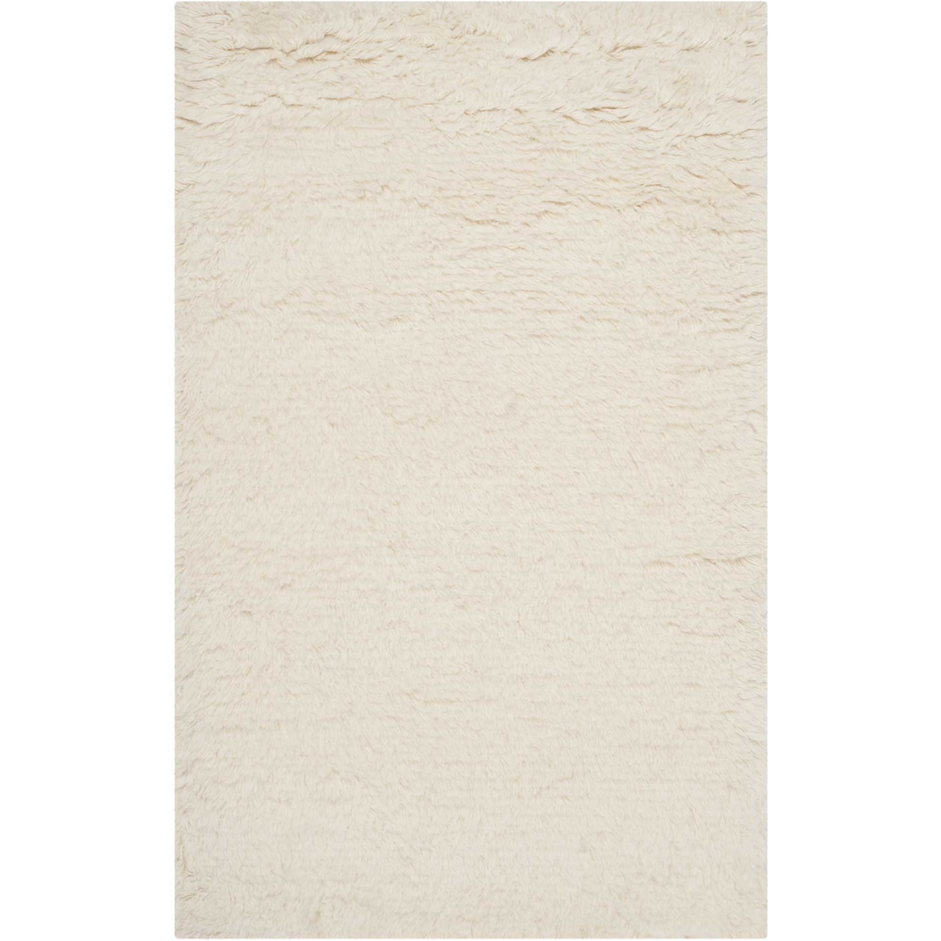 Flokati Shag Wool Ivory Area Rug - Image 5