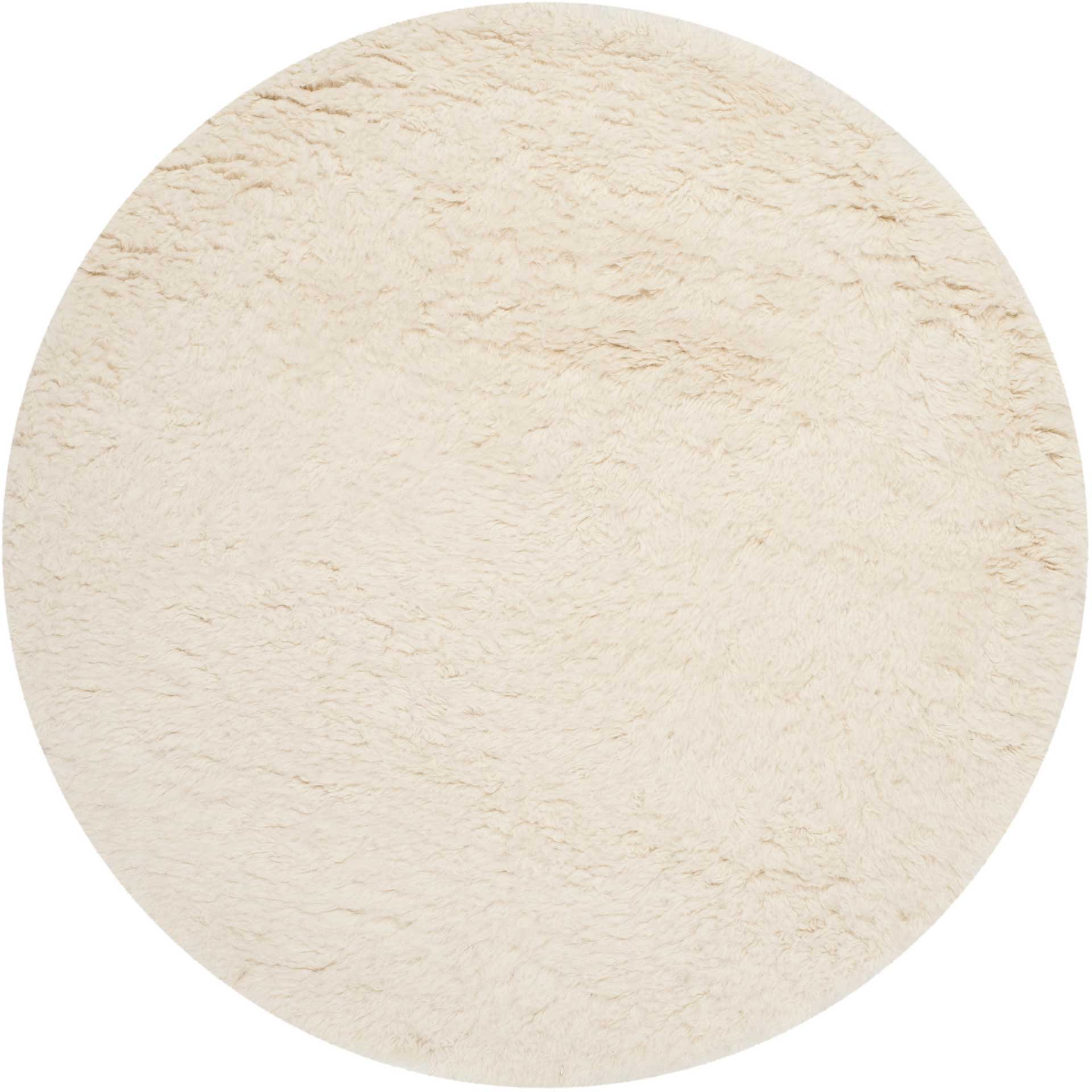 Flokati Shag Wool Ivory Round Rug - Image 2