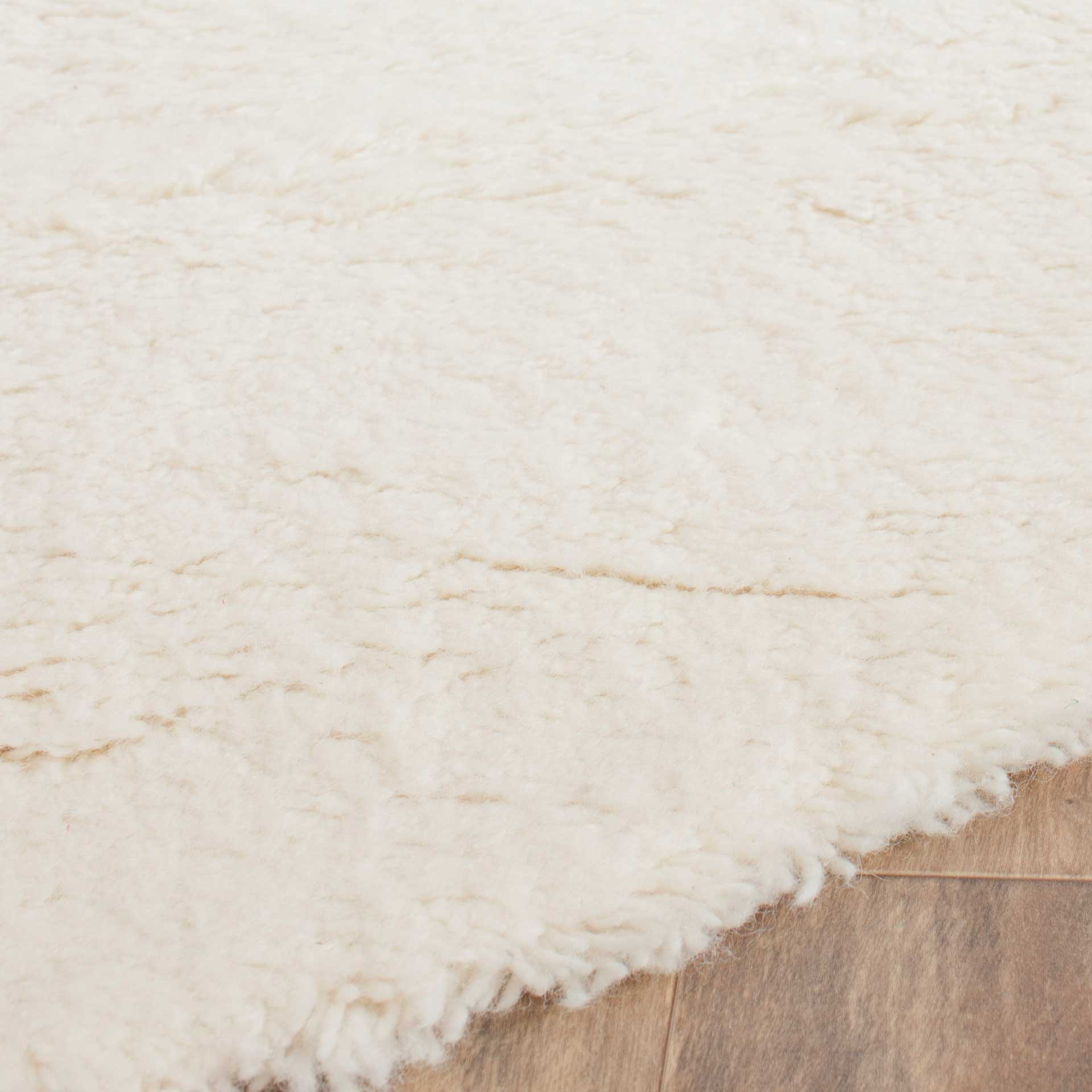 Flokati Shag Wool Ivory Round Rug - Image 3