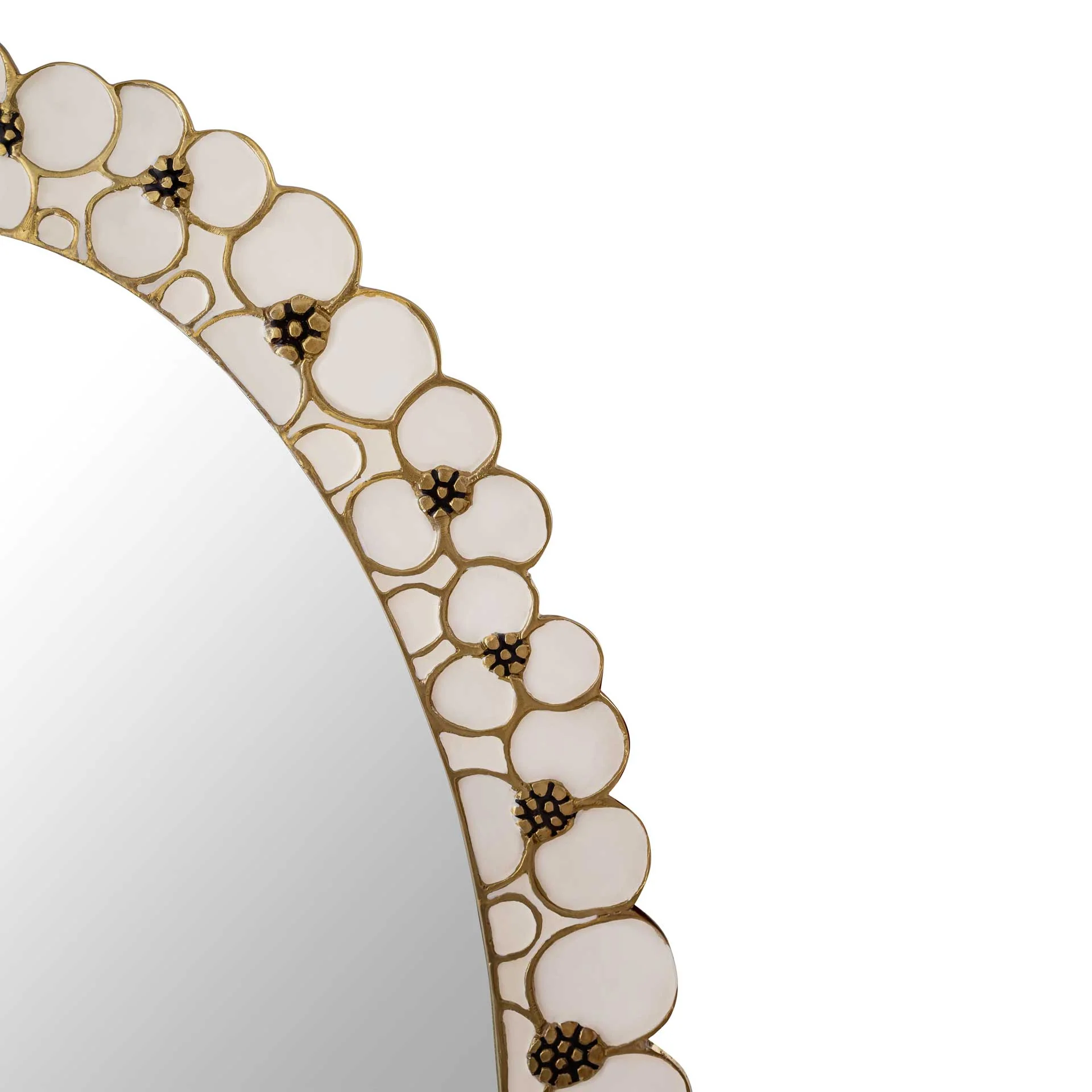 Flora Handpainted Mirror Brass - Image 3