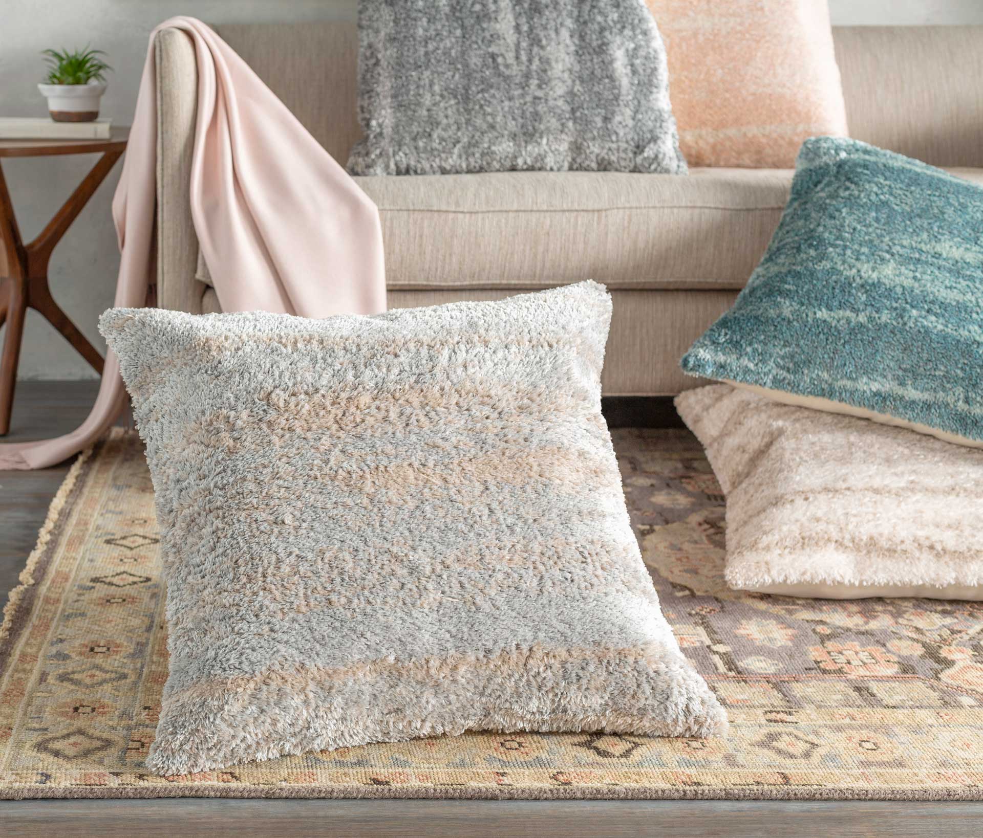 Flora Pillow Light Gray/Beige - Image 3