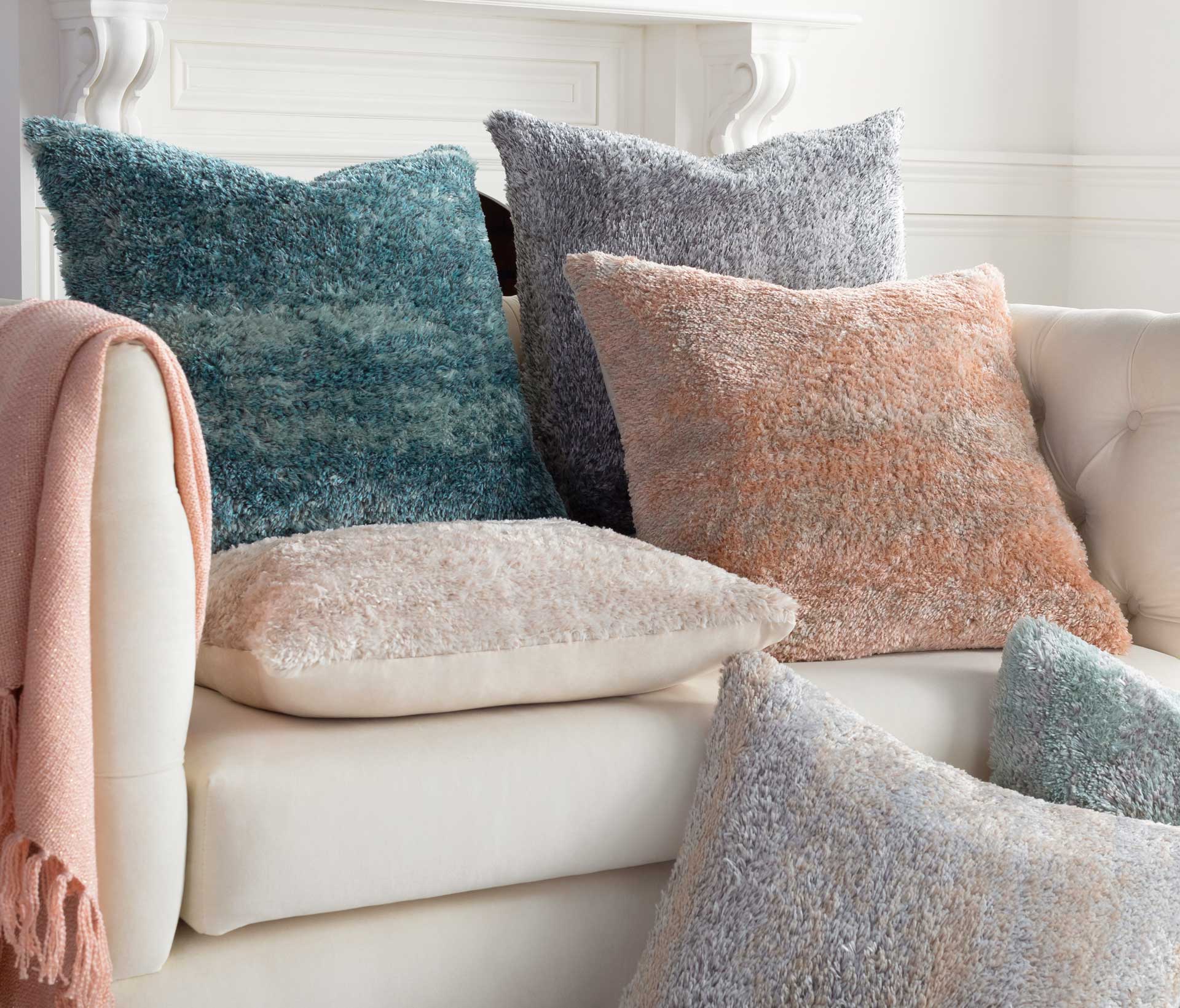 Flora Pillow Medium Gray/Beige/Ivory - Image 3