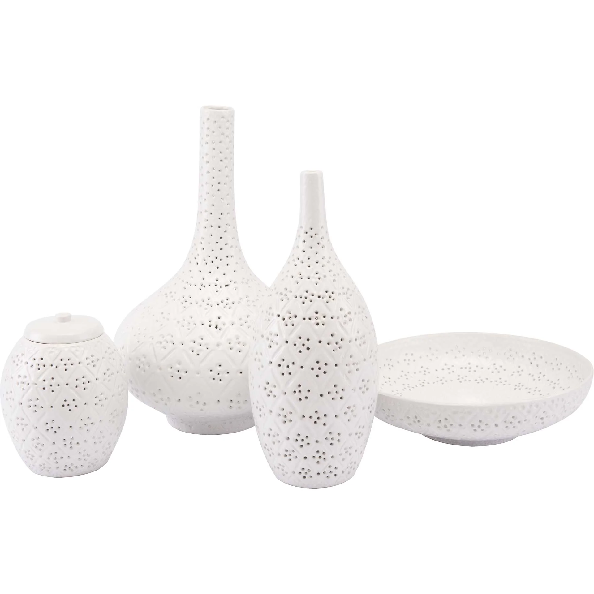 Floral Covered Jar White - Image 3