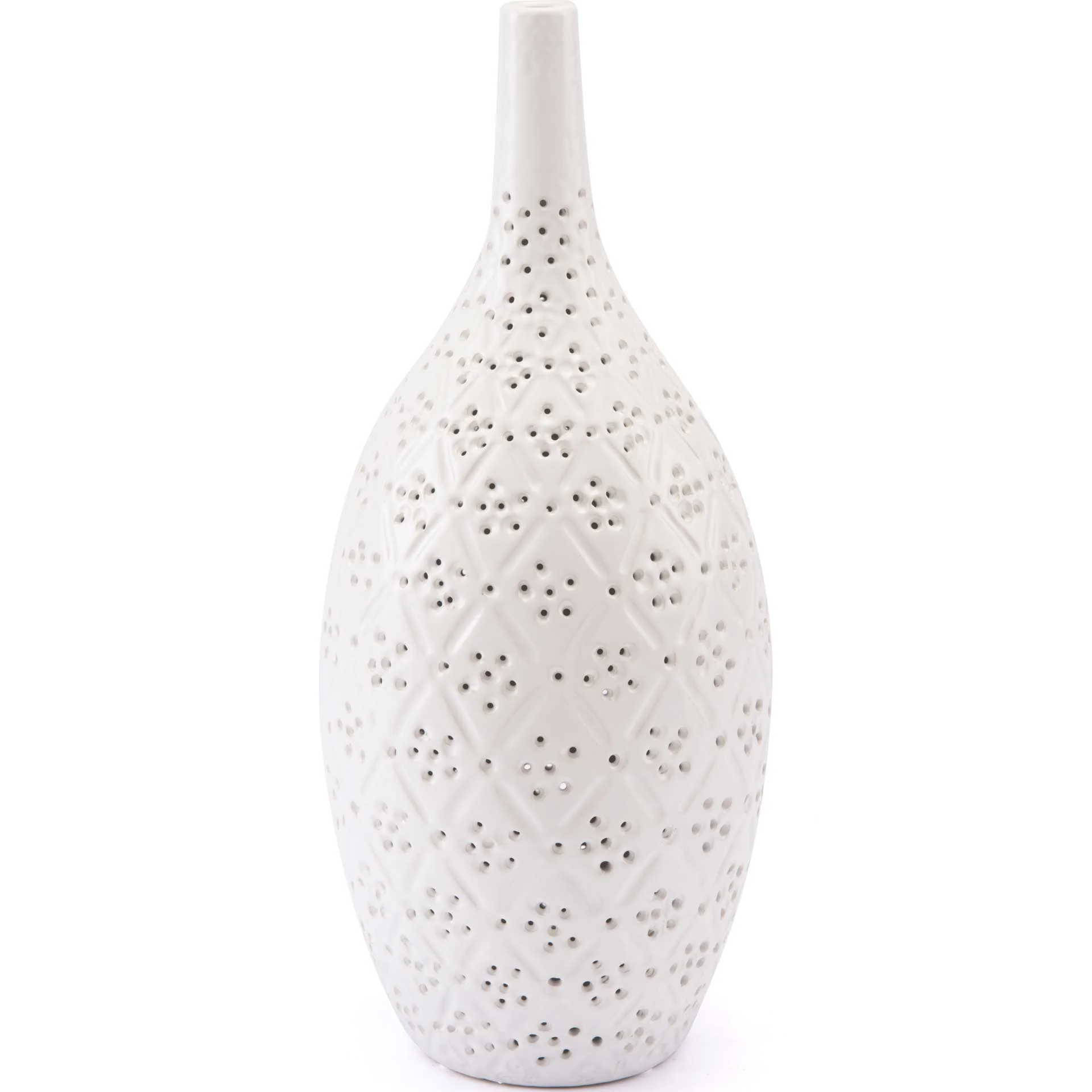 Floral Etched Vase White - Image 2