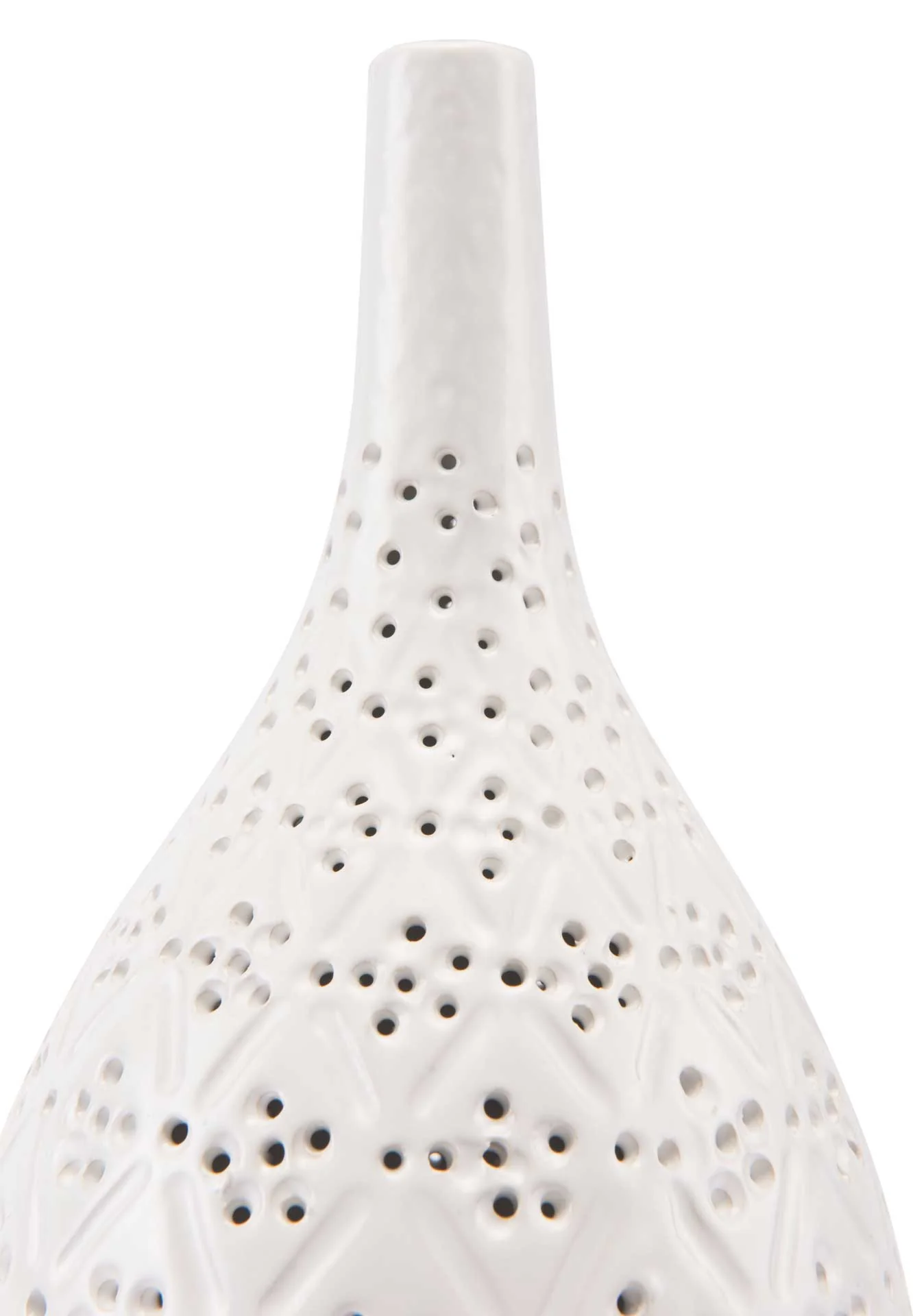 Floral Etched Vase White - Image 3