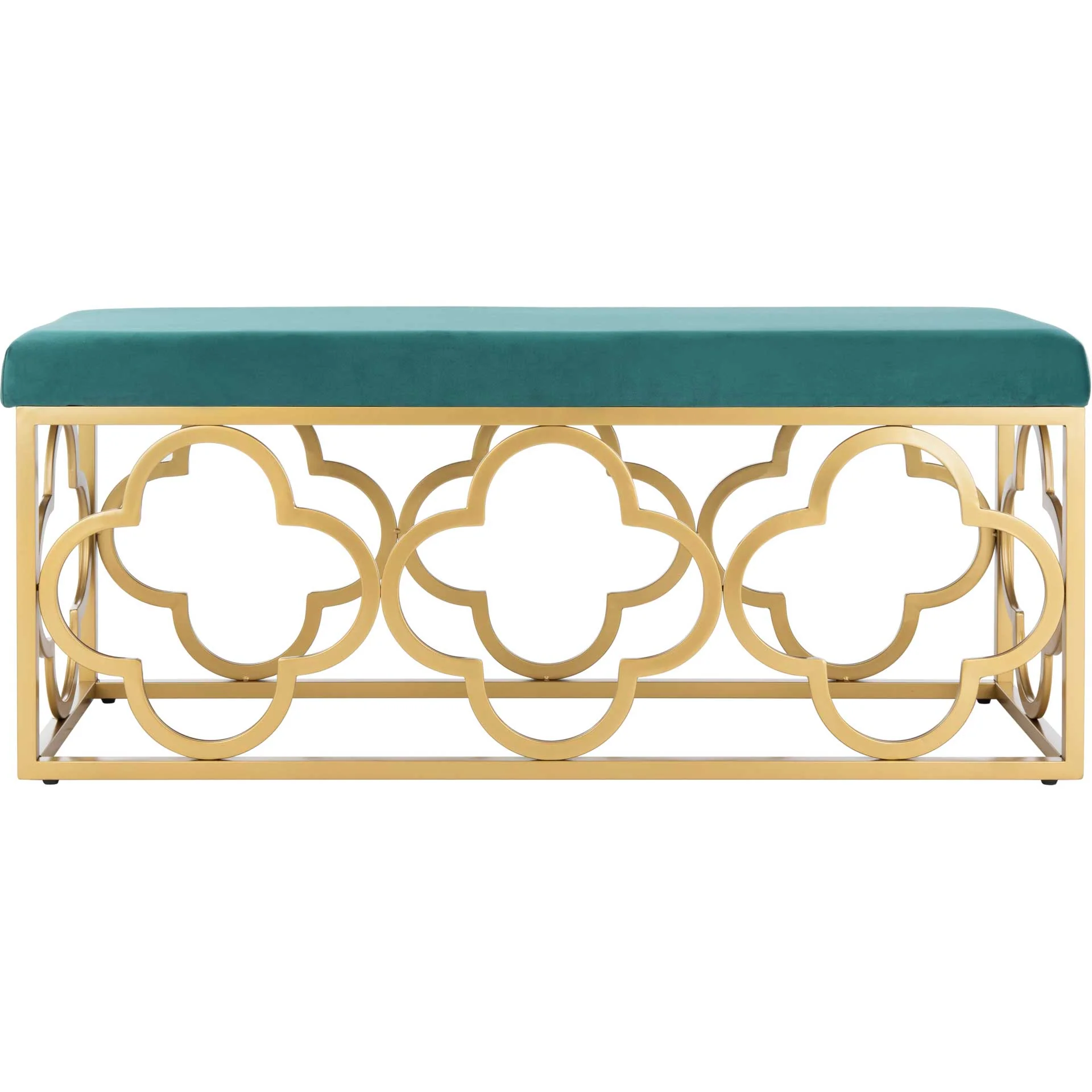 Florence Rectangle Bench Emerald/Gold - Image 2