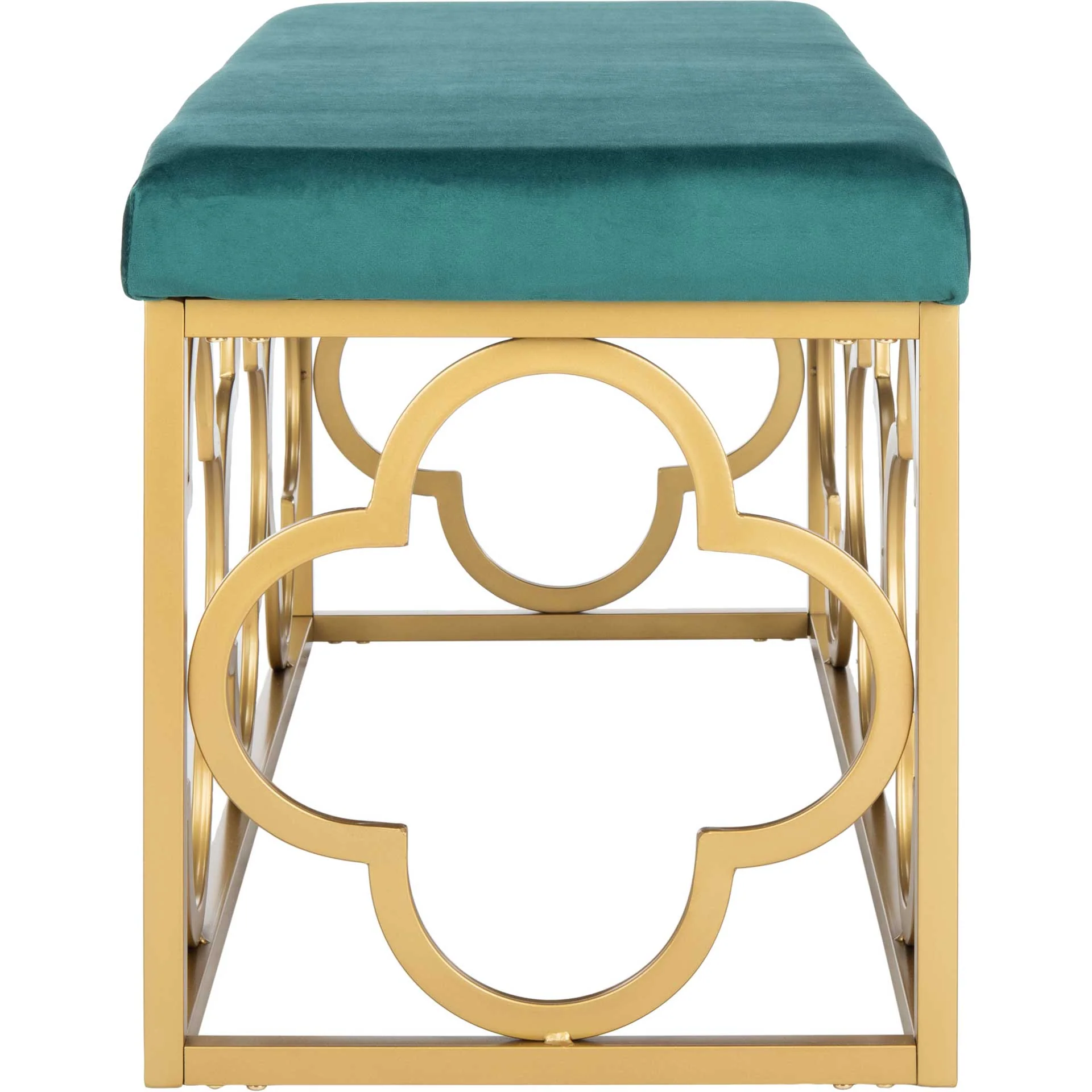 Florence Rectangle Bench Emerald/Gold - Image 3