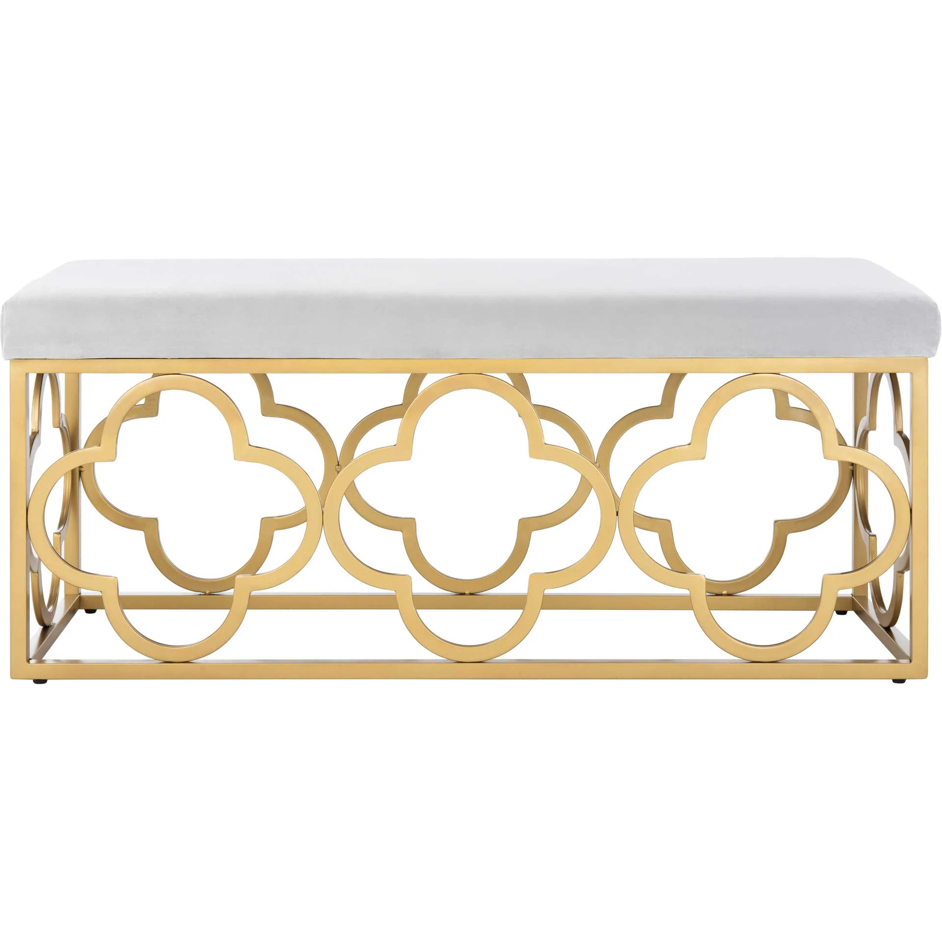 Florence Rectangle Bench Gray/Gold - Image 2
