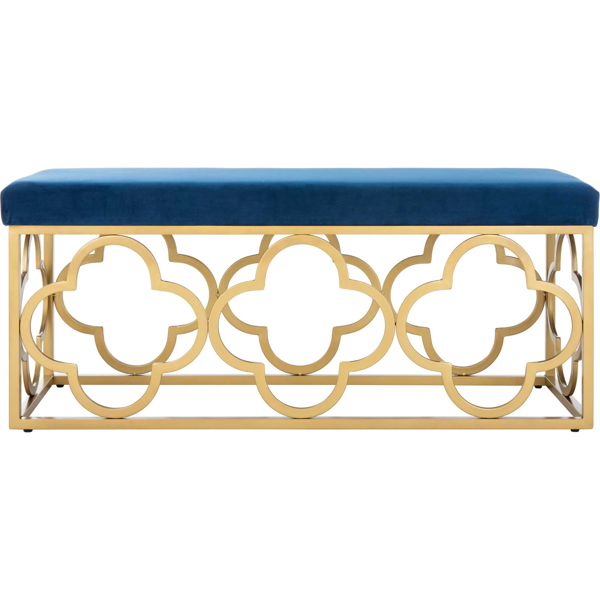Florence Rectangle Bench Navy/Gold - Image 2