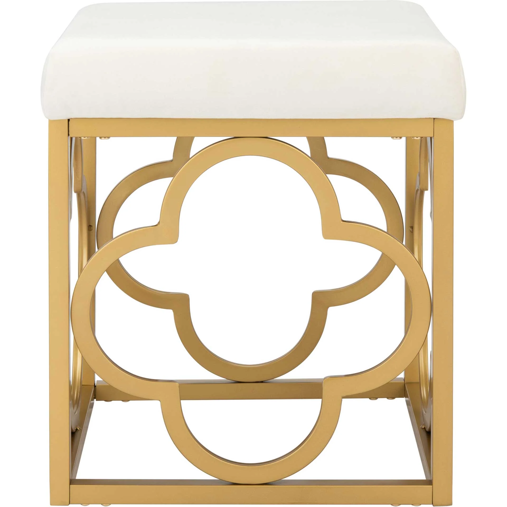 Florence Square Ottoman Creme/Gold - Image 2
