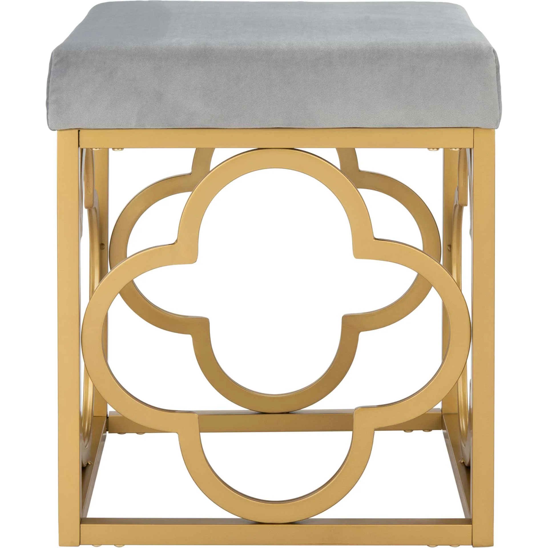 Florence Square Ottoman Gray/Gold - Image 2