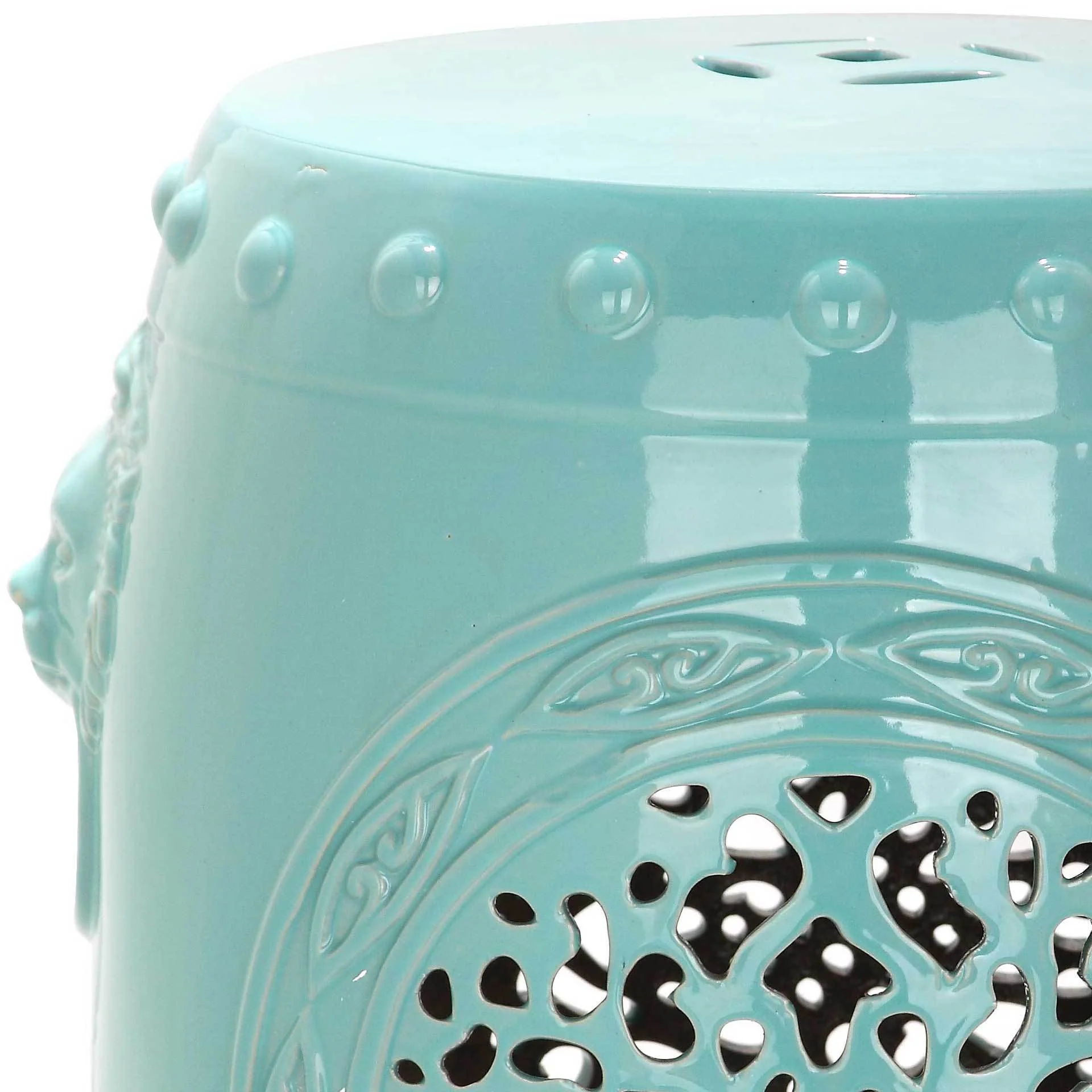 Florencia Drum Garden Stool Light Blue - Image 2