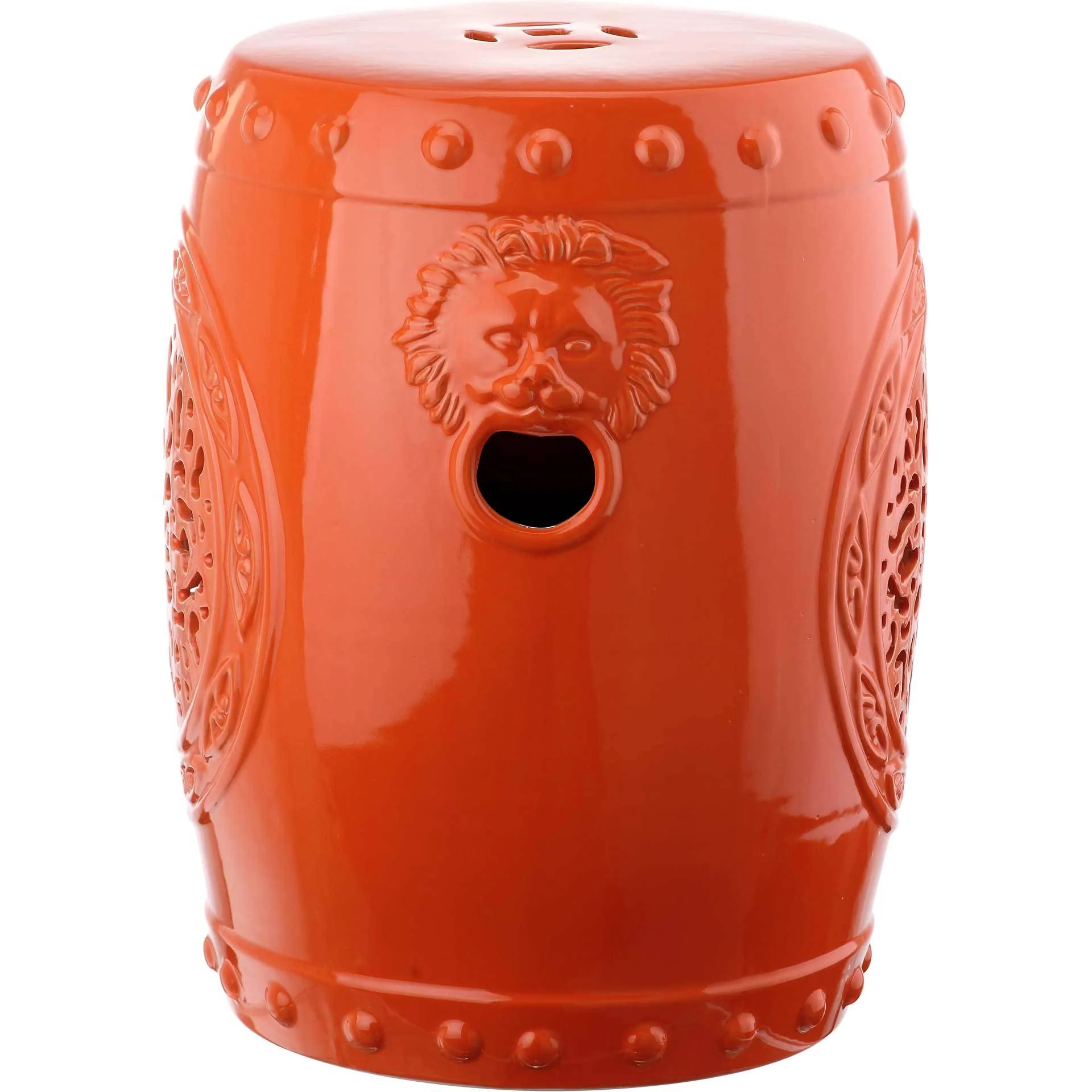 Florencia Drum Garden Stool Orange - Image 2