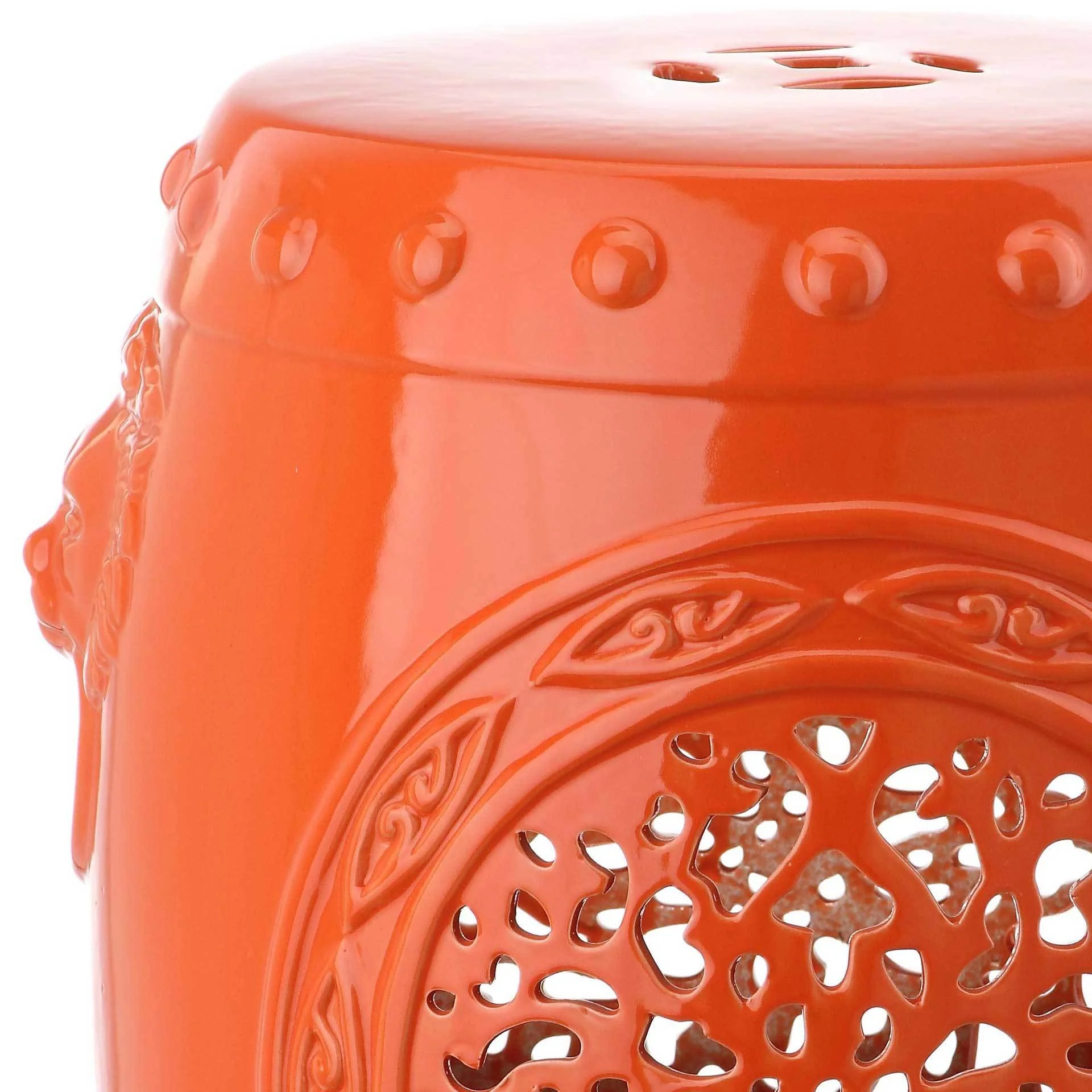 Florencia Drum Garden Stool Orange - Image 3