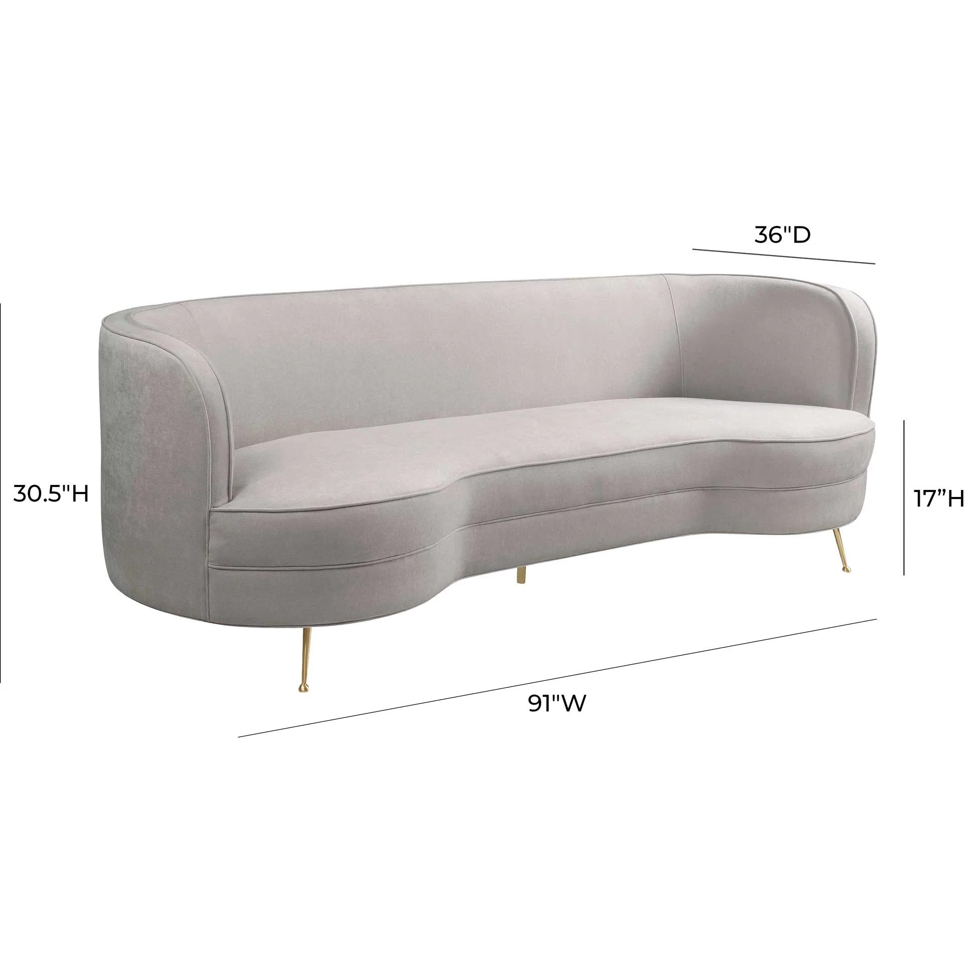 Flourish Chenille Sofa Cream - Image 6