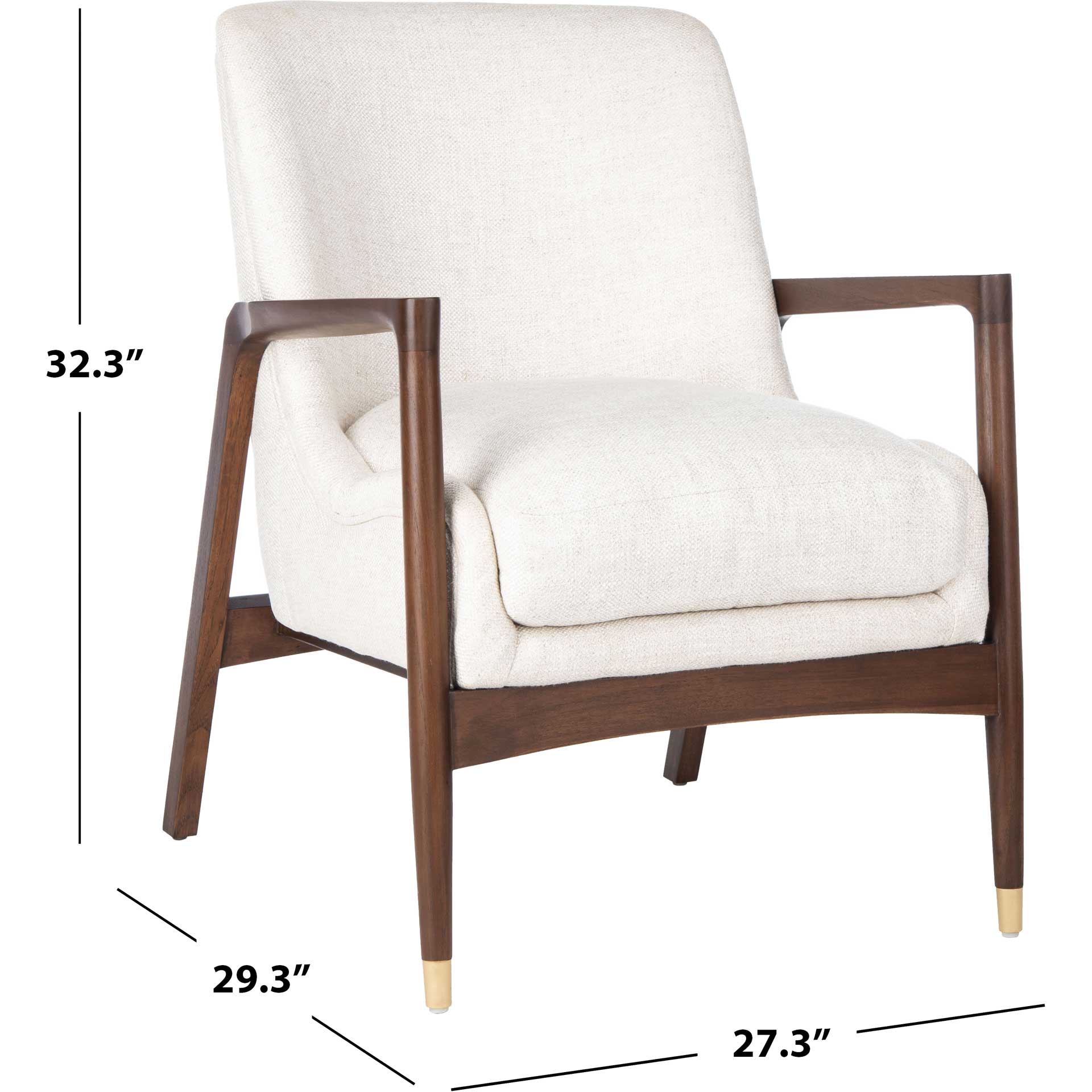 Flourish Mid-Century Accent Chair Cream - Image 6