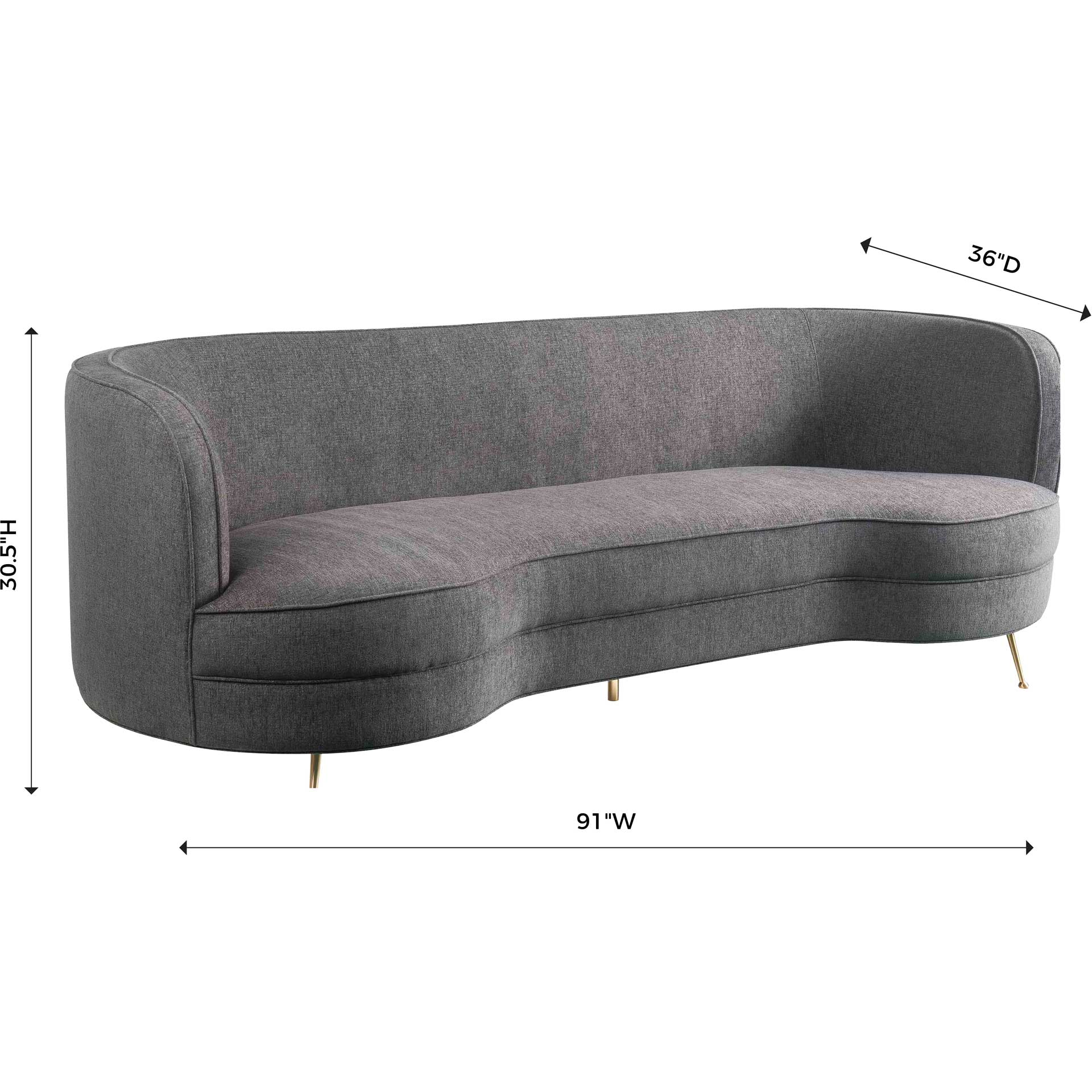 Flourish Tweed Sofa Gray - Image 6