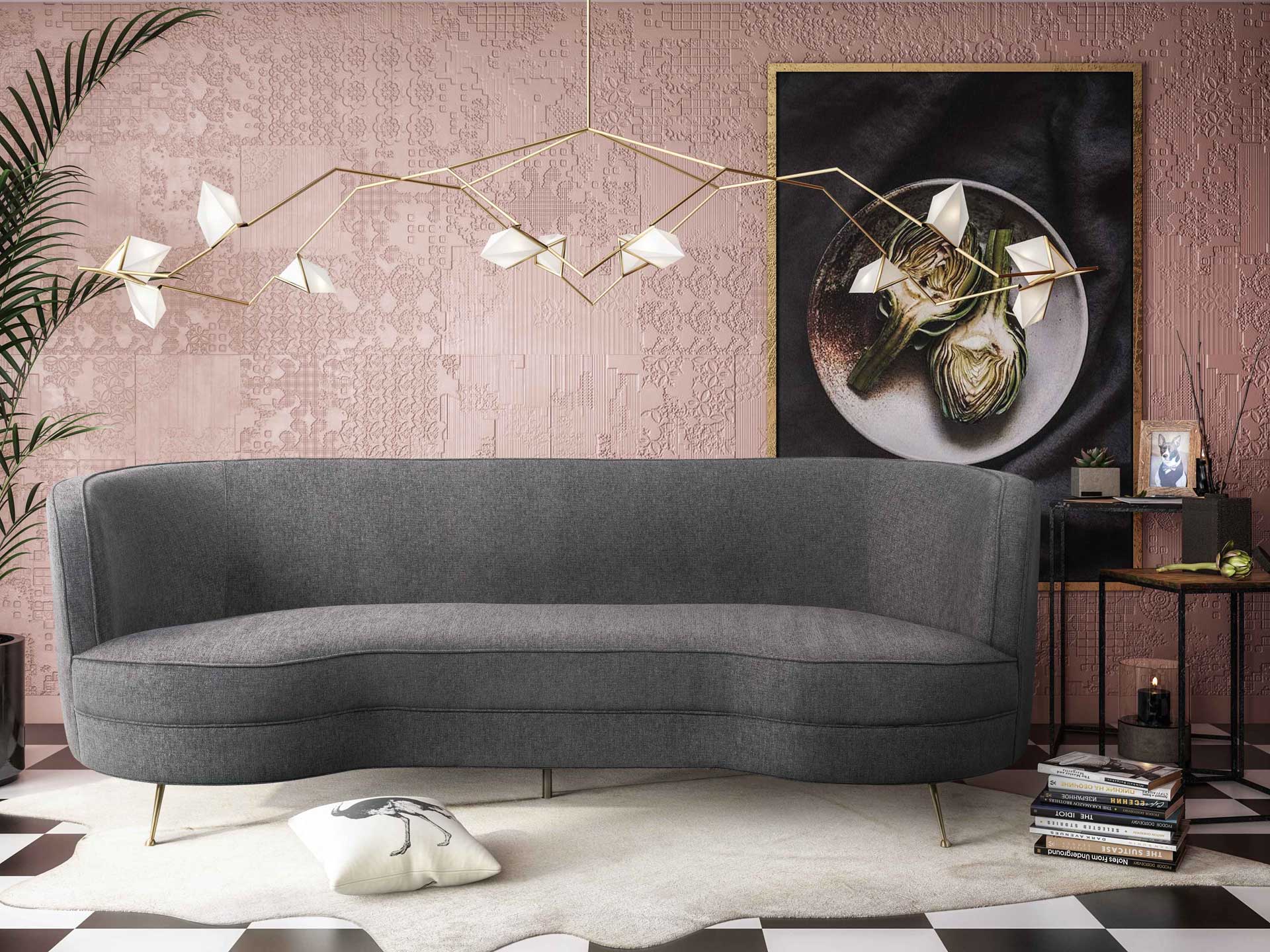 Flourish Tweed Sofa Gray - Image 7